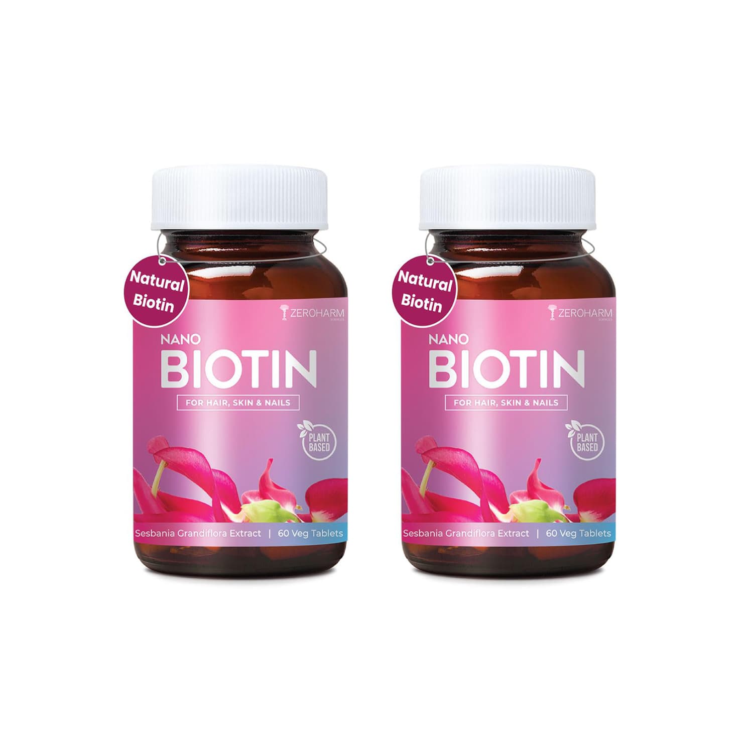 ZeroHarm Nano-Biotin 30mcg Tablet 60 Tablets - Pack of 2