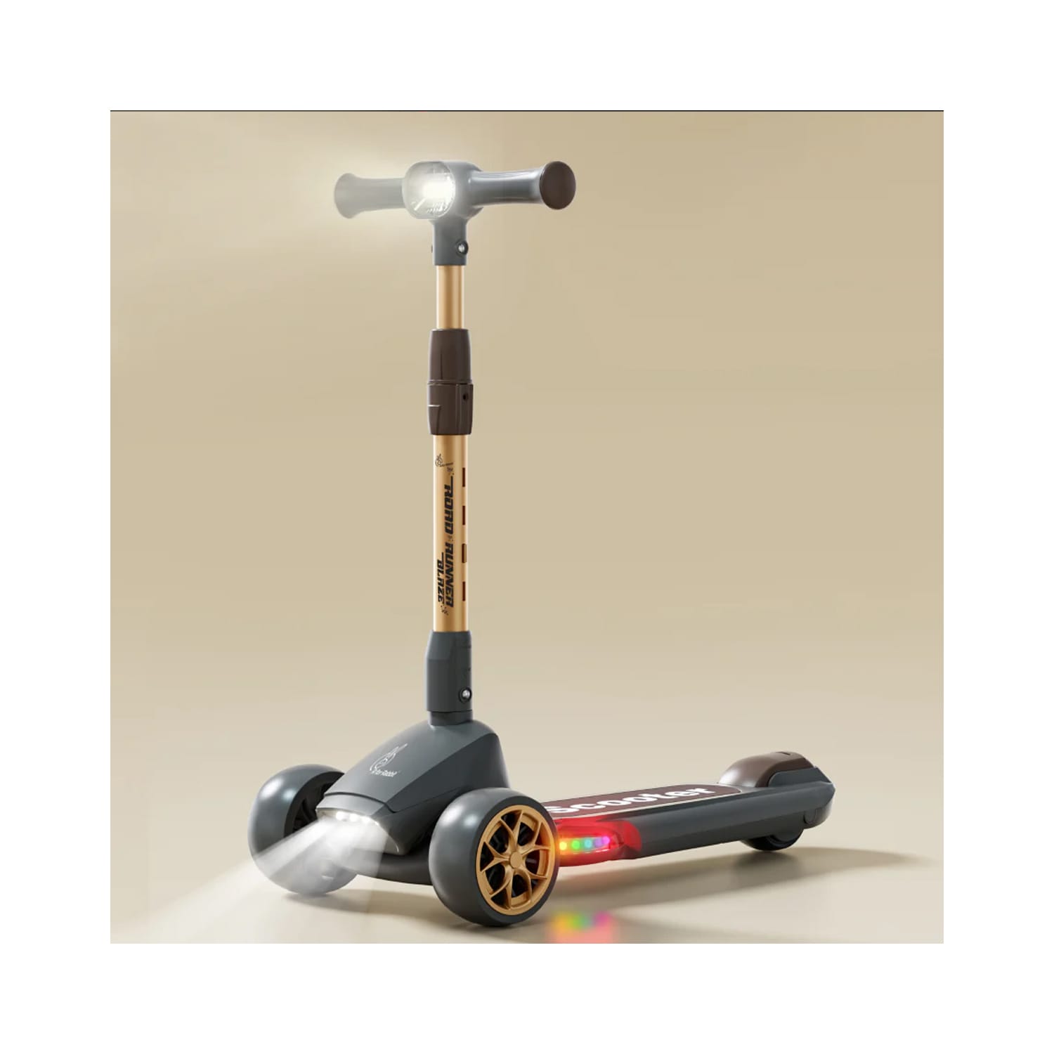 R for Rabbit Road Runner Blaze Scooter for Kids With PU LED Wheels and LED lights above 3+ Years