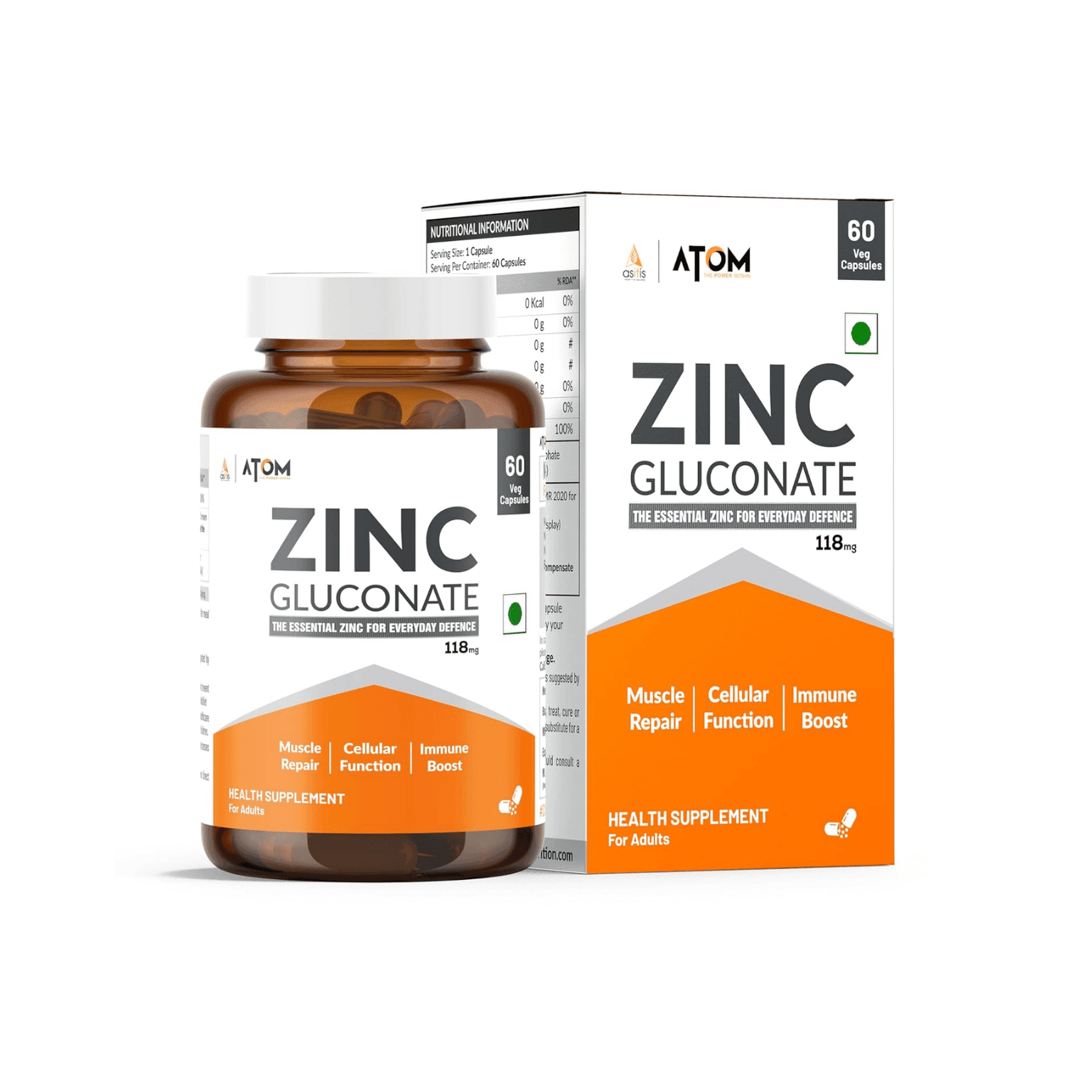 ASITIS Atom Zinc Gluconate Capsule (60 Nos)