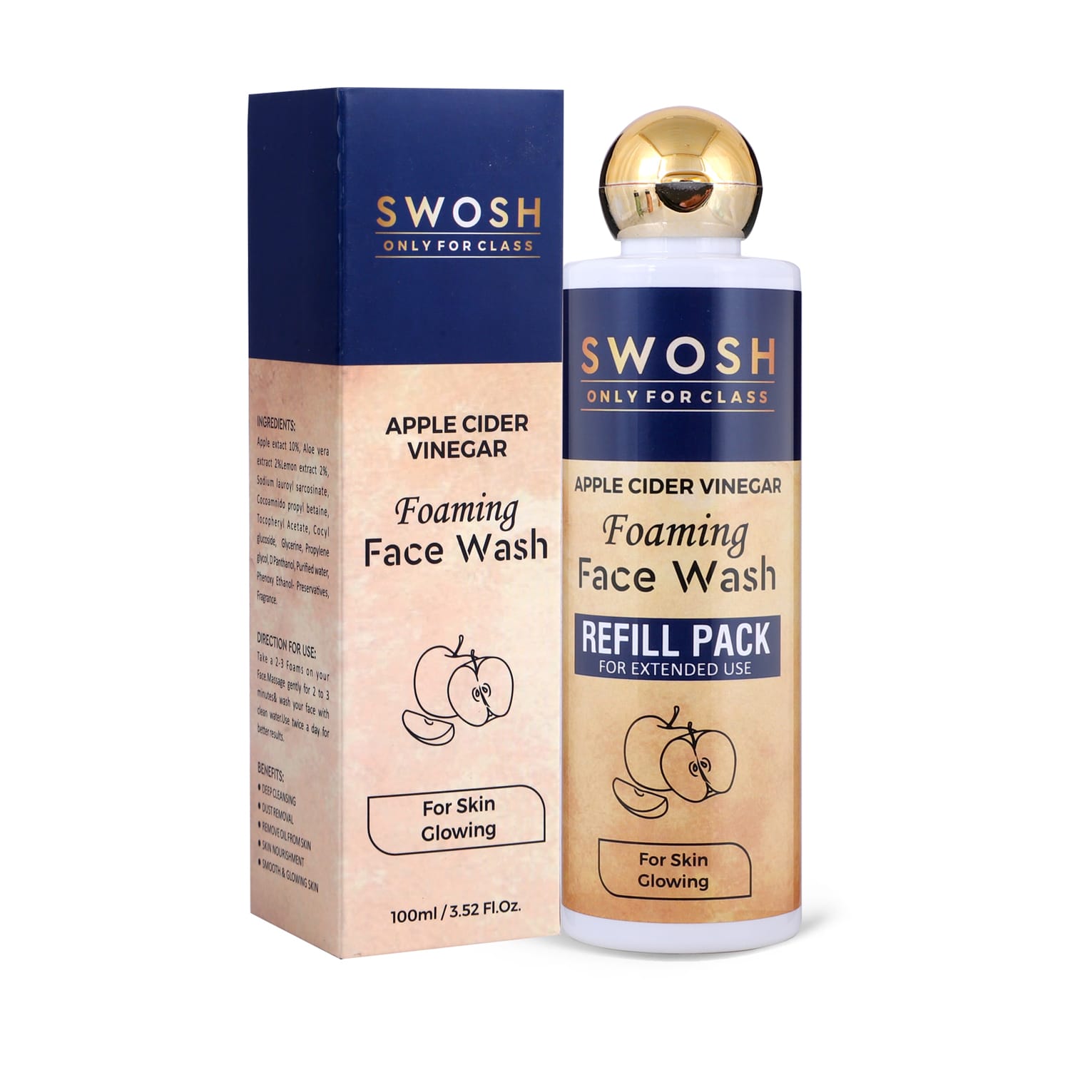 Swosh Apple Cider Vinegar Facewash Refill Pack (200ml)