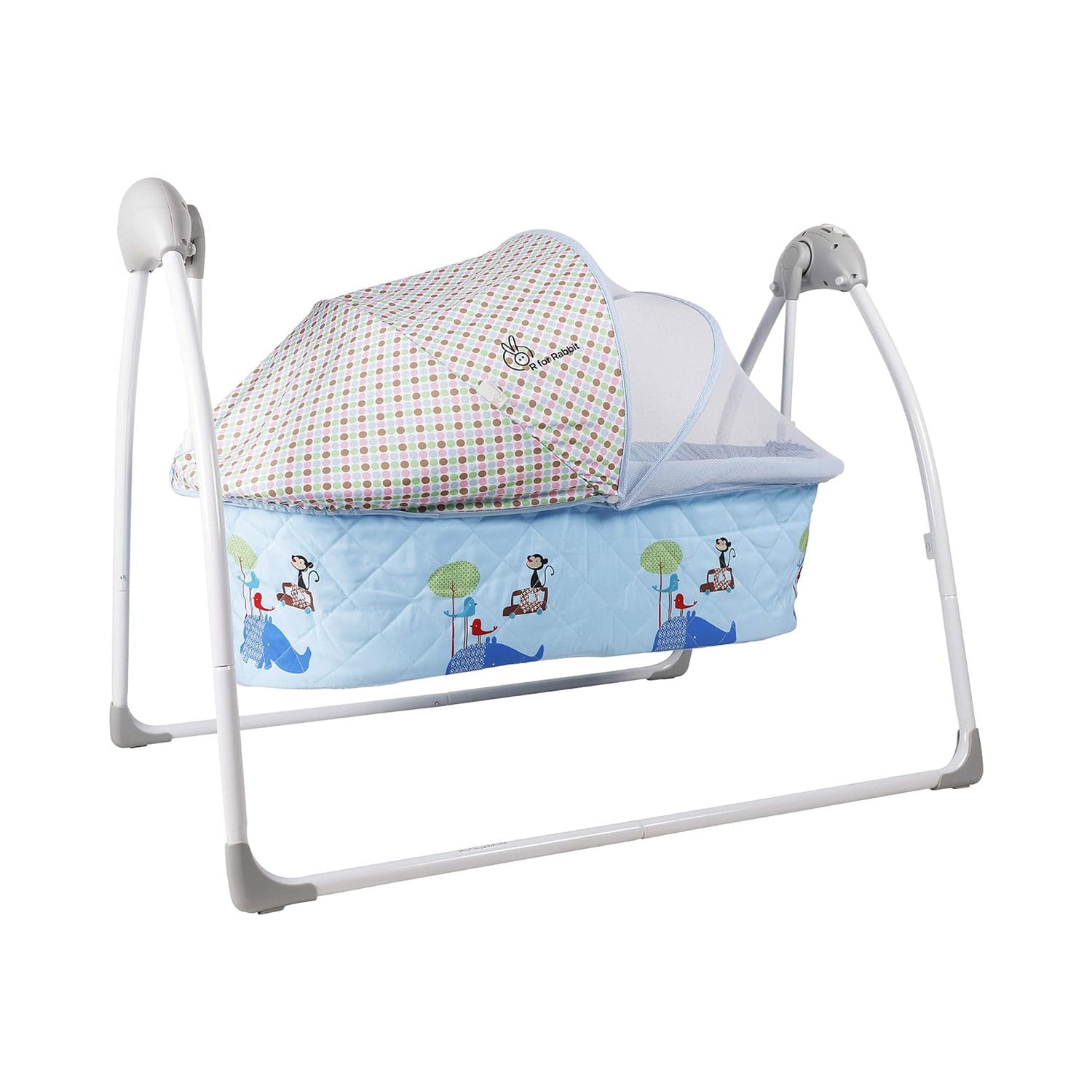 R for Rabbit Automatic Lullabies Electric Baby Swing Cradle for 0 to 2 Years (Blue)