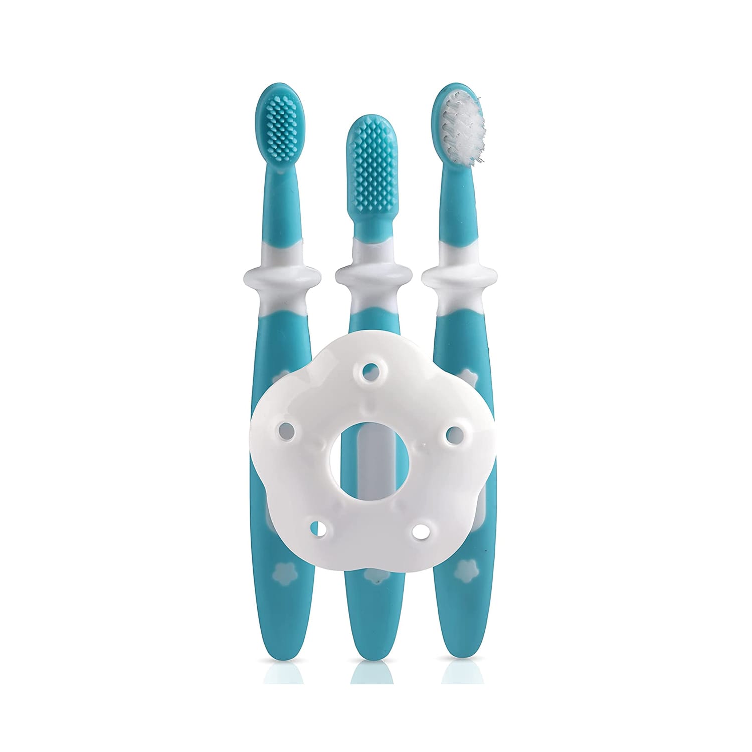 LuvLap Baby 3 Stage Training Toothbrush Set Blue (M.No 18613)