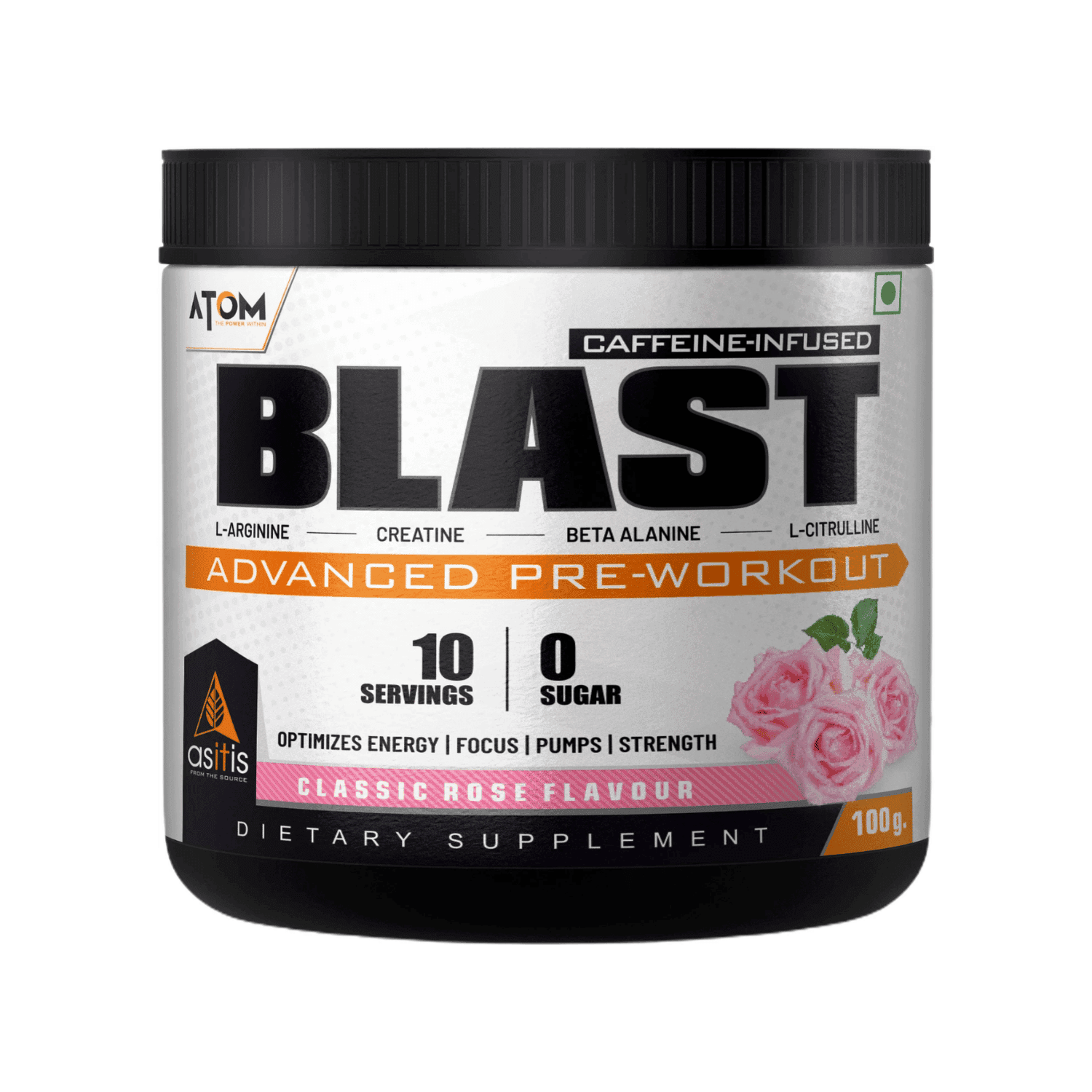 ASITIS Atom BLAST Advanced Pre workout Classic Rose Flavour (100 g)
