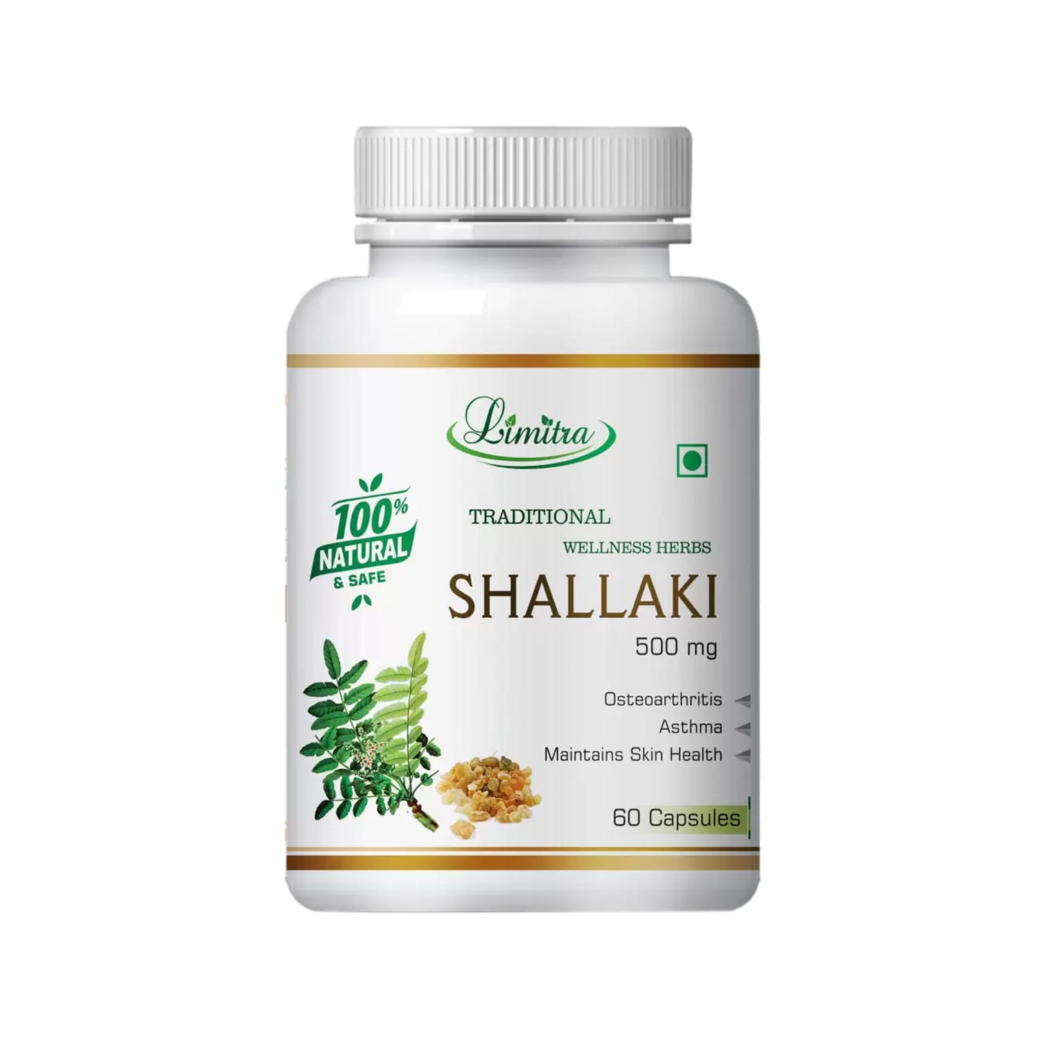 NATURAL Shallaki For Skin Health & Asthma (60 Tablets)