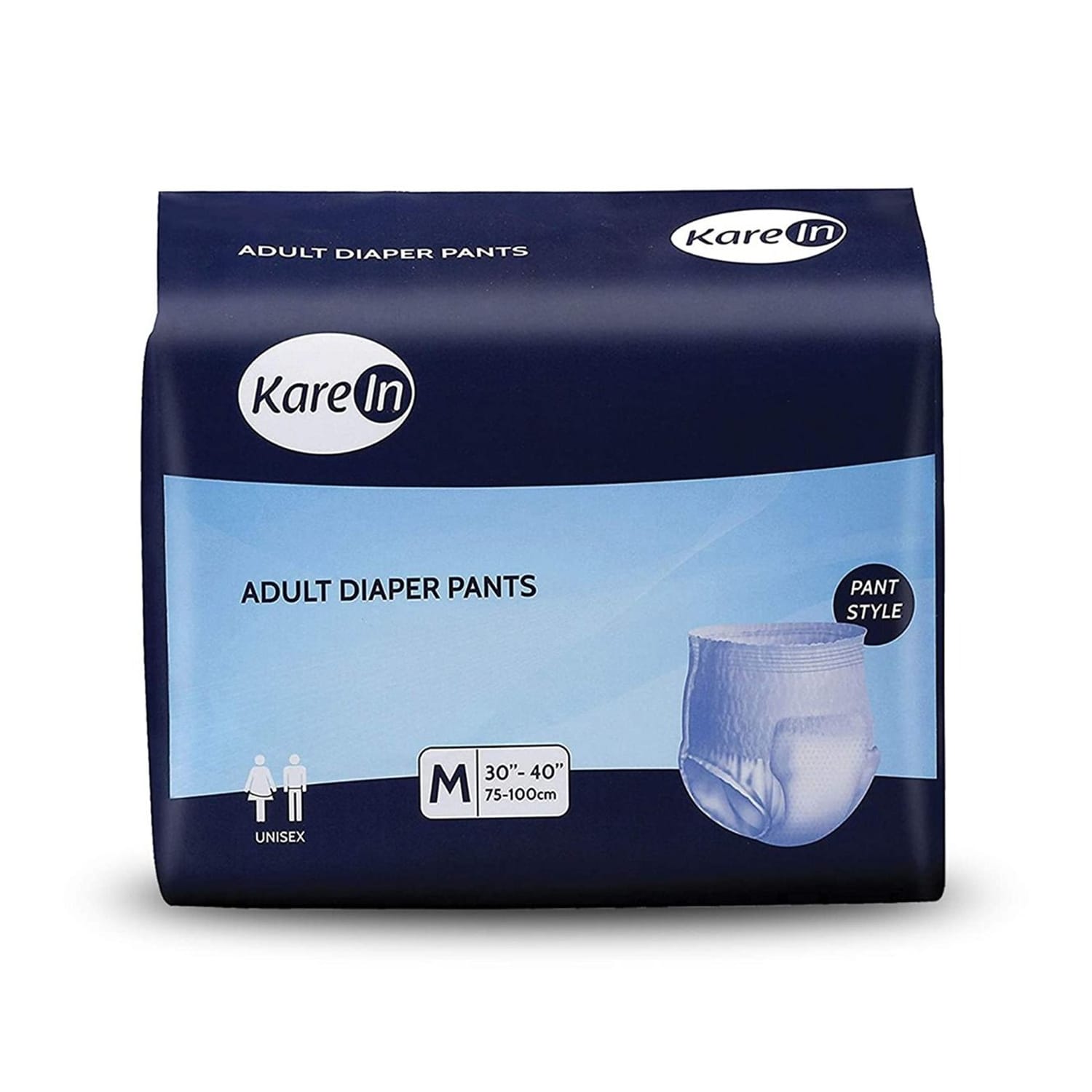 Karein Adult Pull ups - Pant Style Underwear Medium 30 to 40 Inches (10 Diapers)