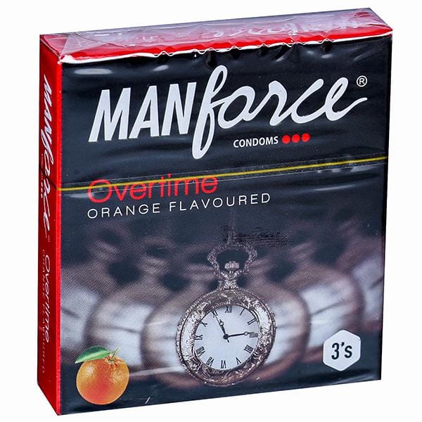 Manforce Overtime Condoms Orange Flavoured 3 Condoms in 1 Pack
