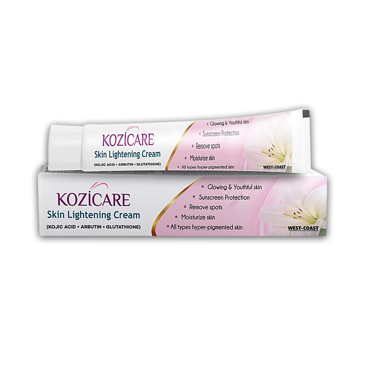 Kozicare Skin Lightening Cream with Kojic Acid, Arbutin & Glutathione – 15g
