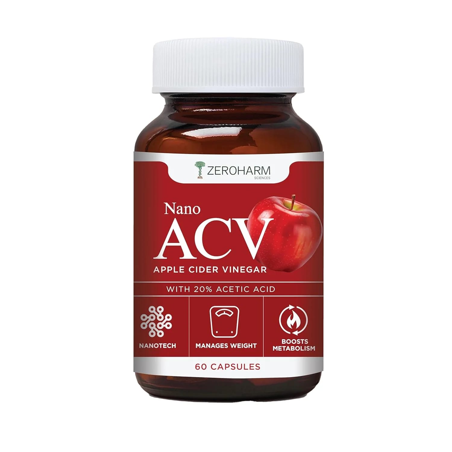 Zeroharm Nano Apple Cider Vinegar - 60 Capsules