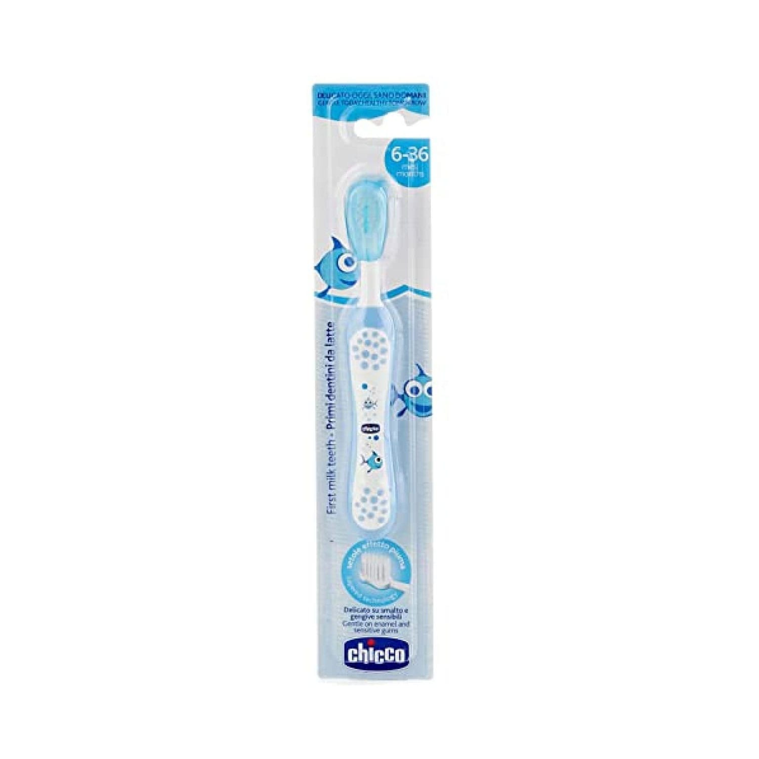 Chicco Baby Tooth Brush 6-36 M (Blue)