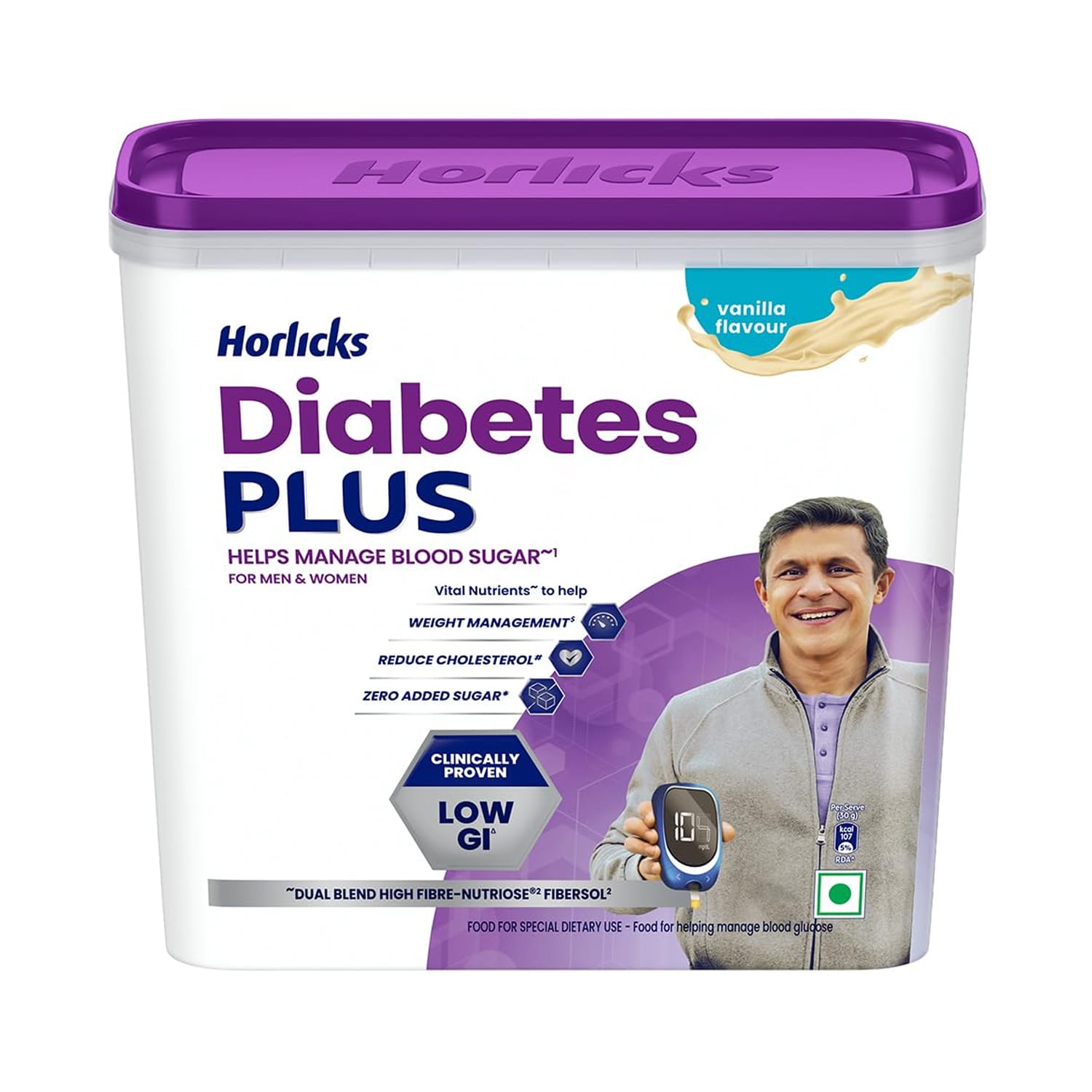 Horlicks Diabetes Plus Vanilla Flavour 1kg (Refill)
