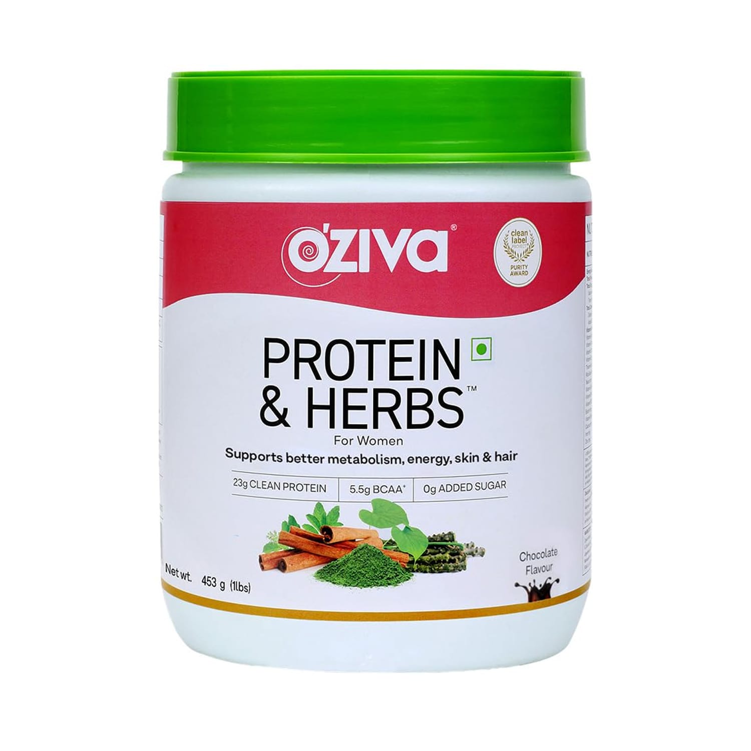 Oziva Protein & Herbs for Women (Chocolate Flavour) 453 g