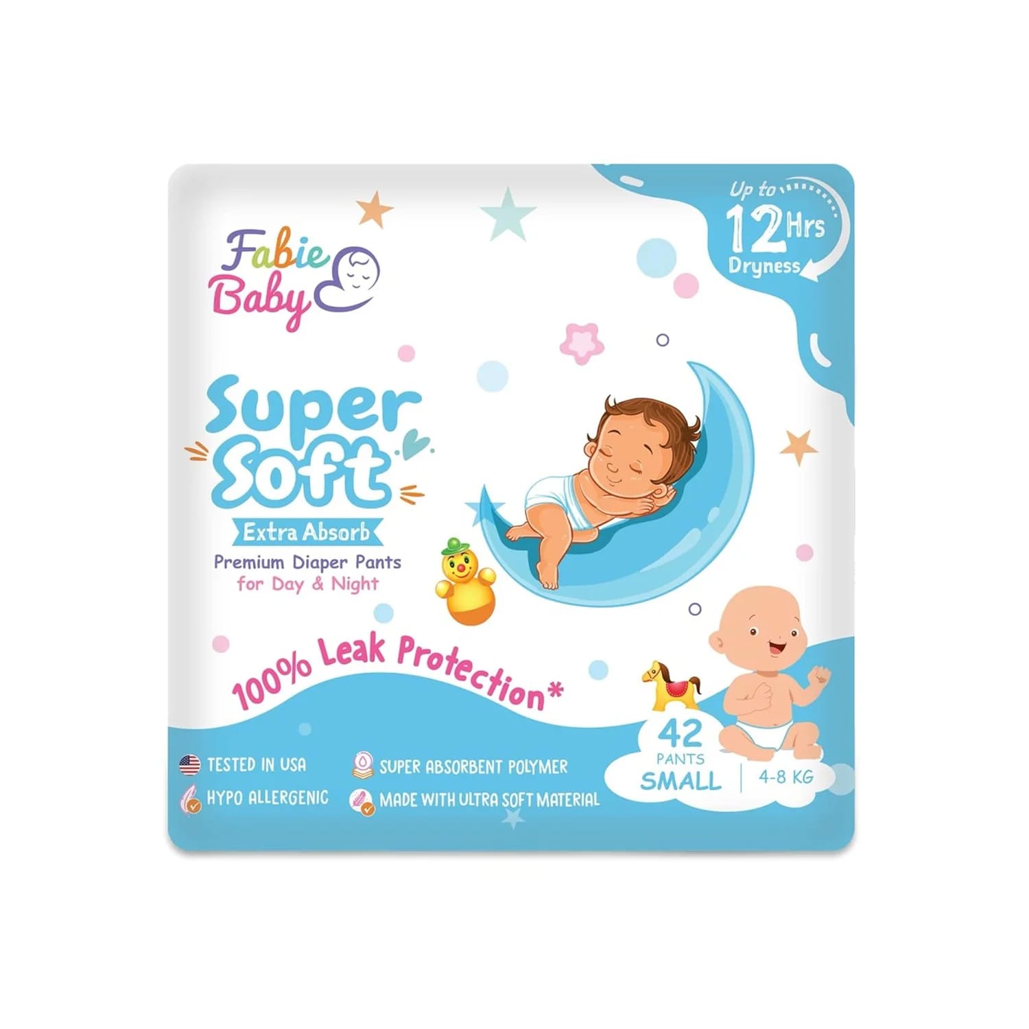 Fabie Baby Super Soft Premium Diaper Pants Small 4-8 Kg (42pieces)