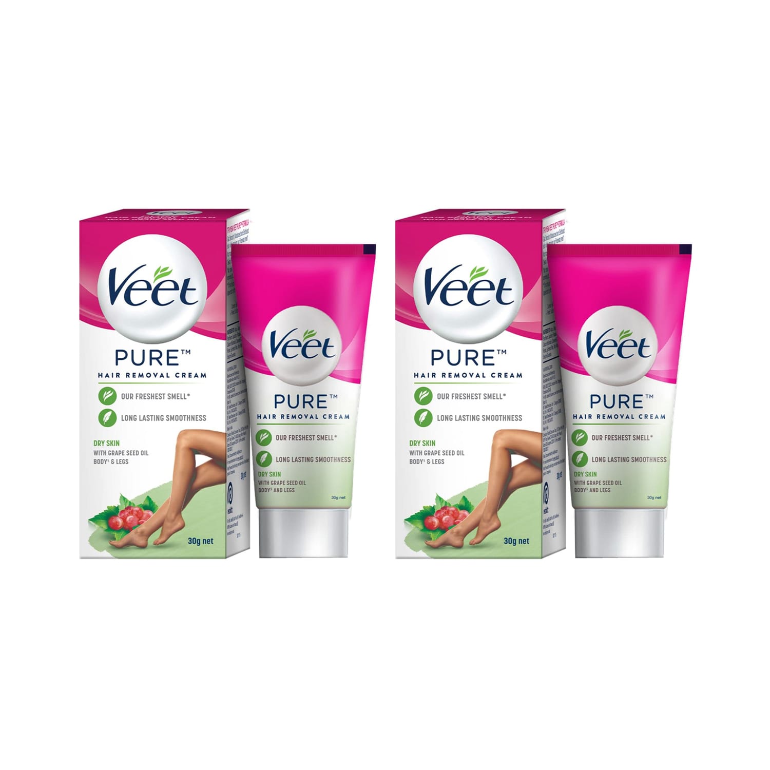 Veet Pure Hair Removal Cream, 30g Dry Skin - (Pack of 2)