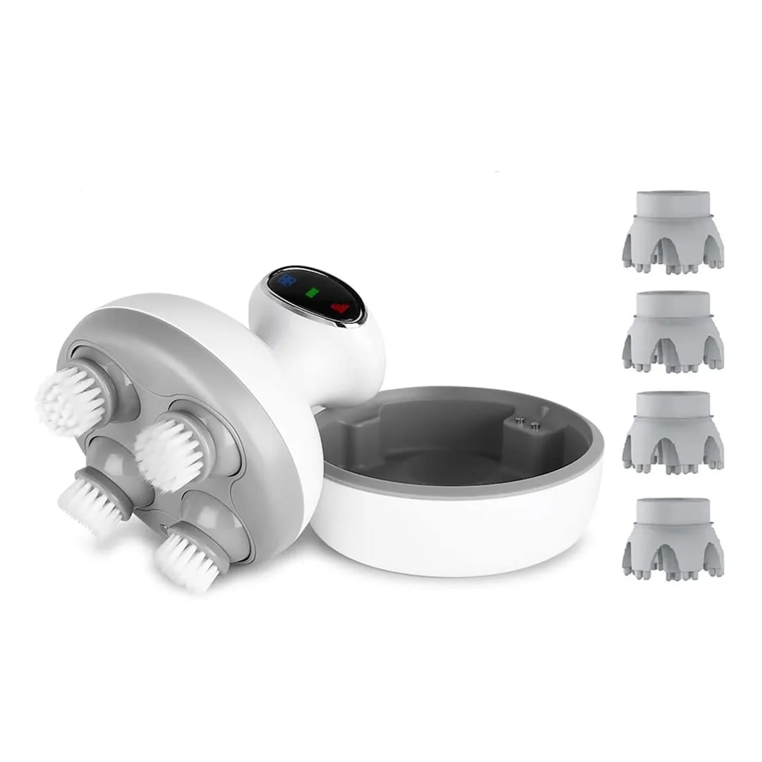 Houzaide Scalp Massager with Vibration and Facial Brush Attachments (HA102)