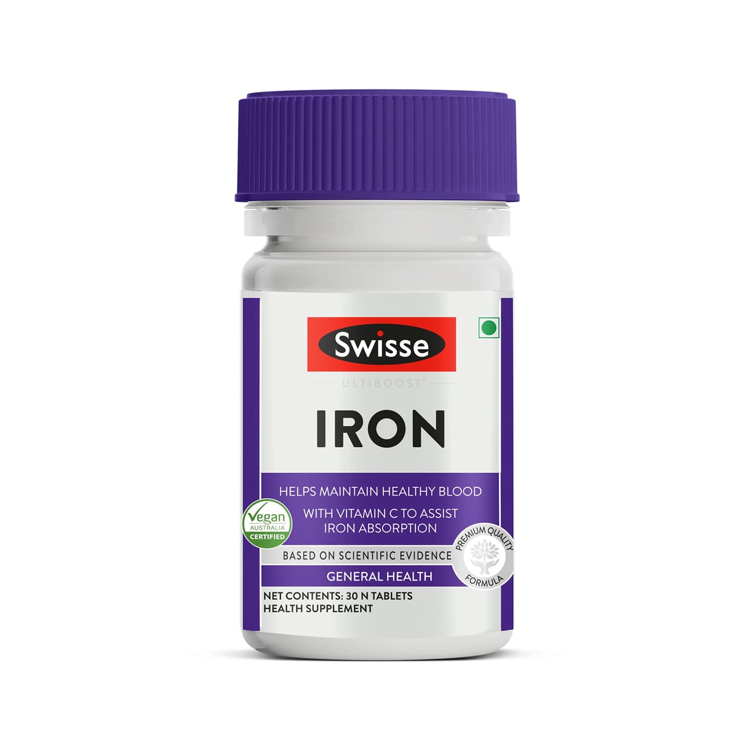 Swisse Iron Tablet With Vitamins, Boosts Hemoglobin & Blood Health- 30 Tablets