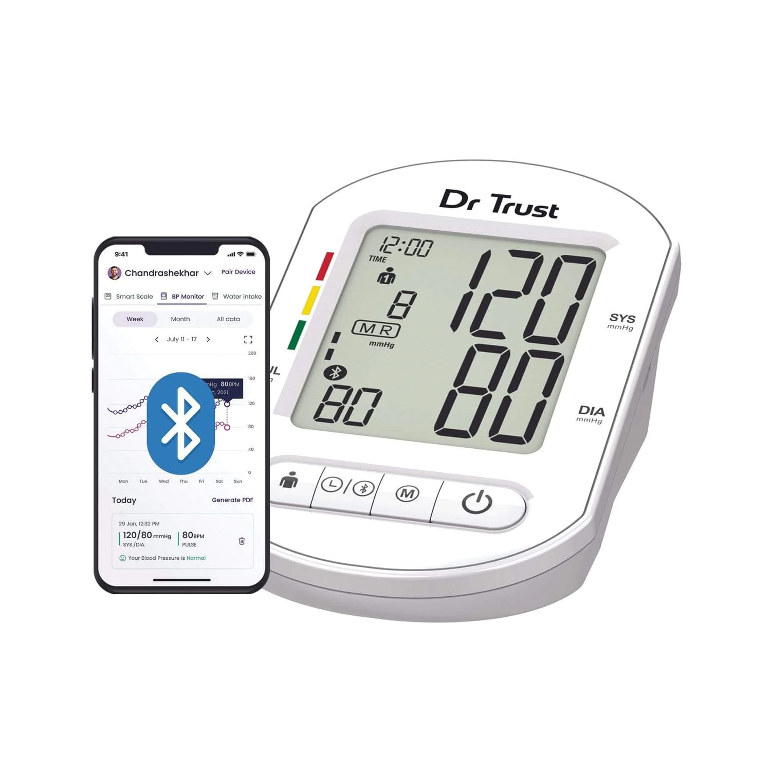 Dr Trust Blood Pressure Monitor Check Pro124 with Bluetooth