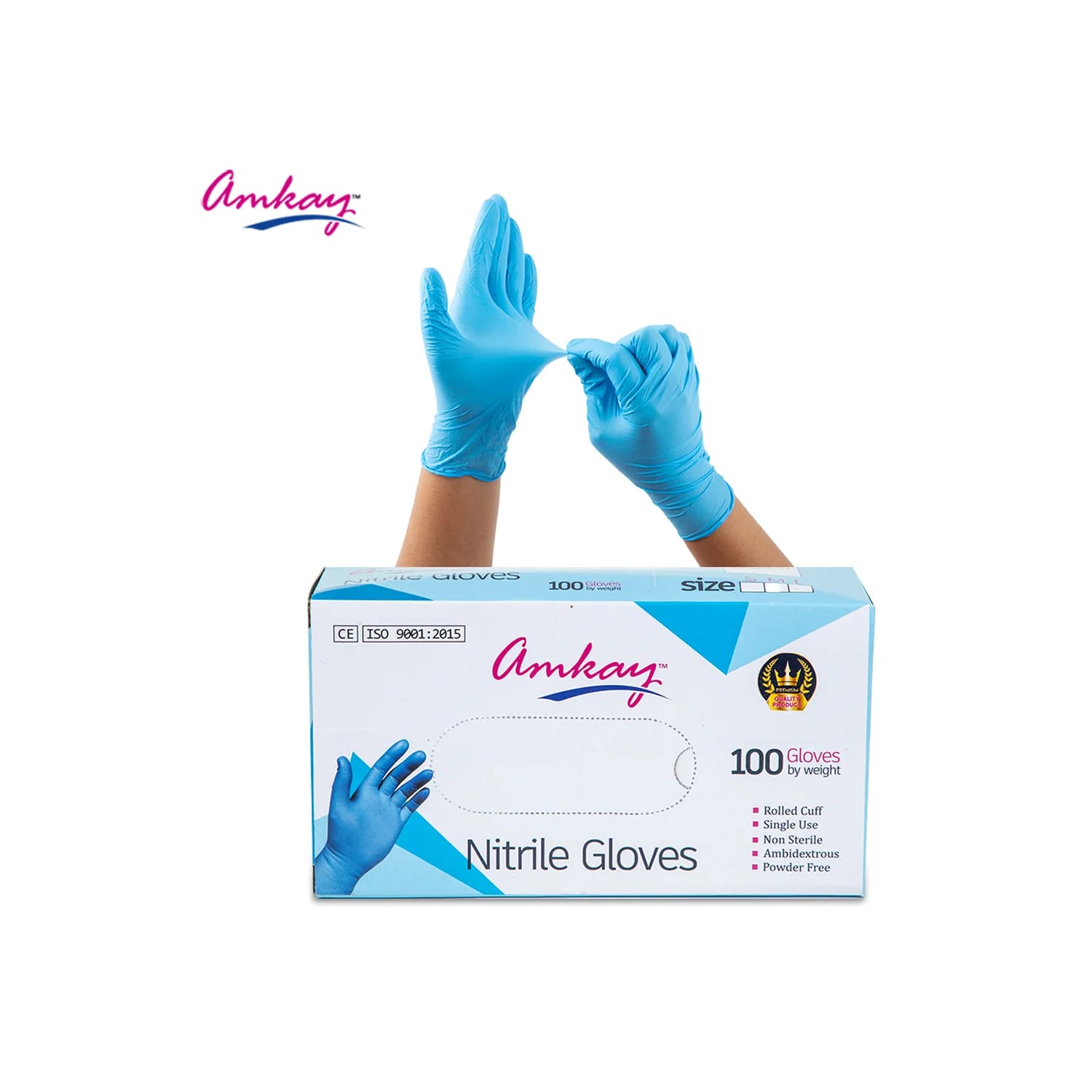 Amkay Nitrile Gloves - Small (100 Pieces)