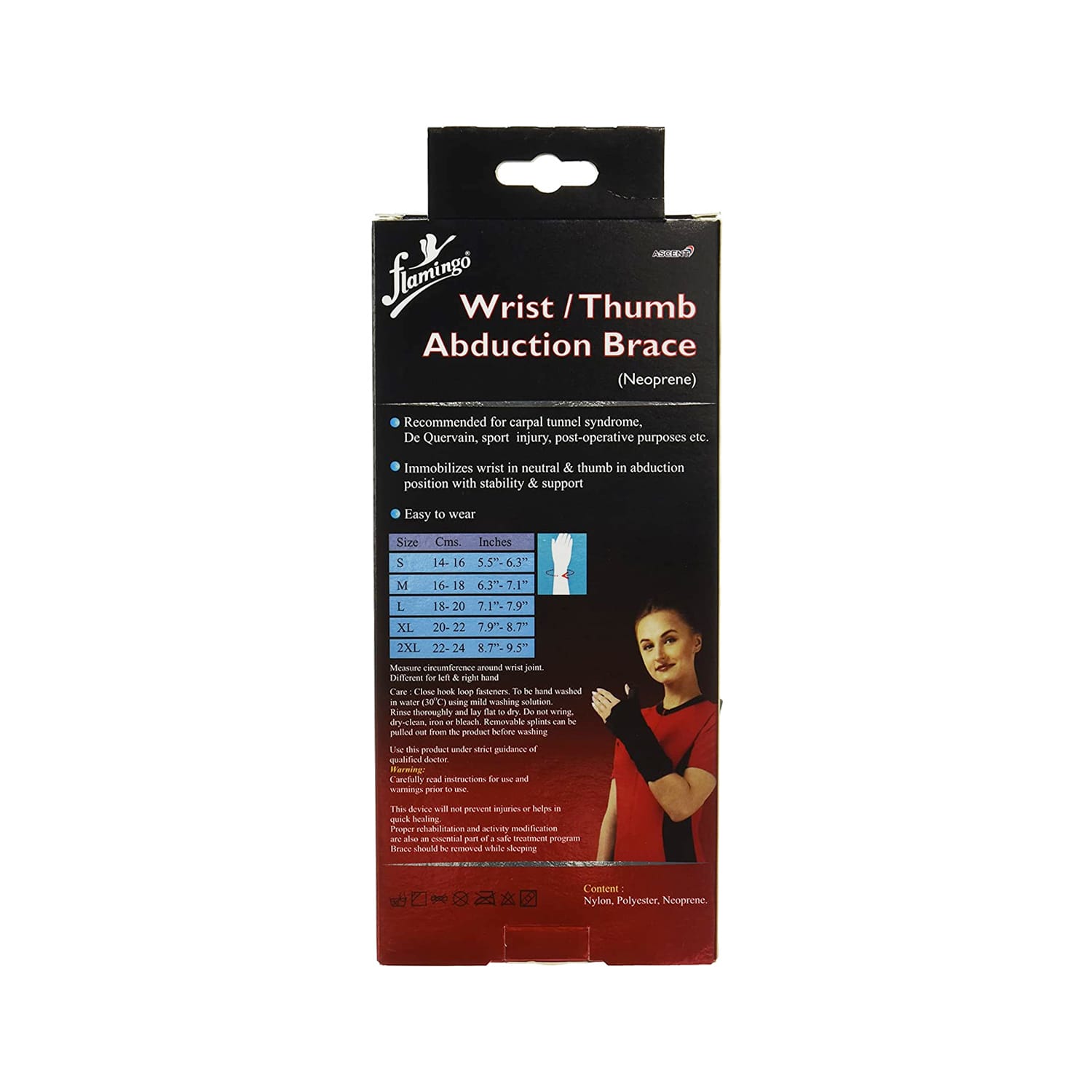 Flamingo Wrist / Thumb Abduction Brace (Neoprene) OC2373 Left - XL