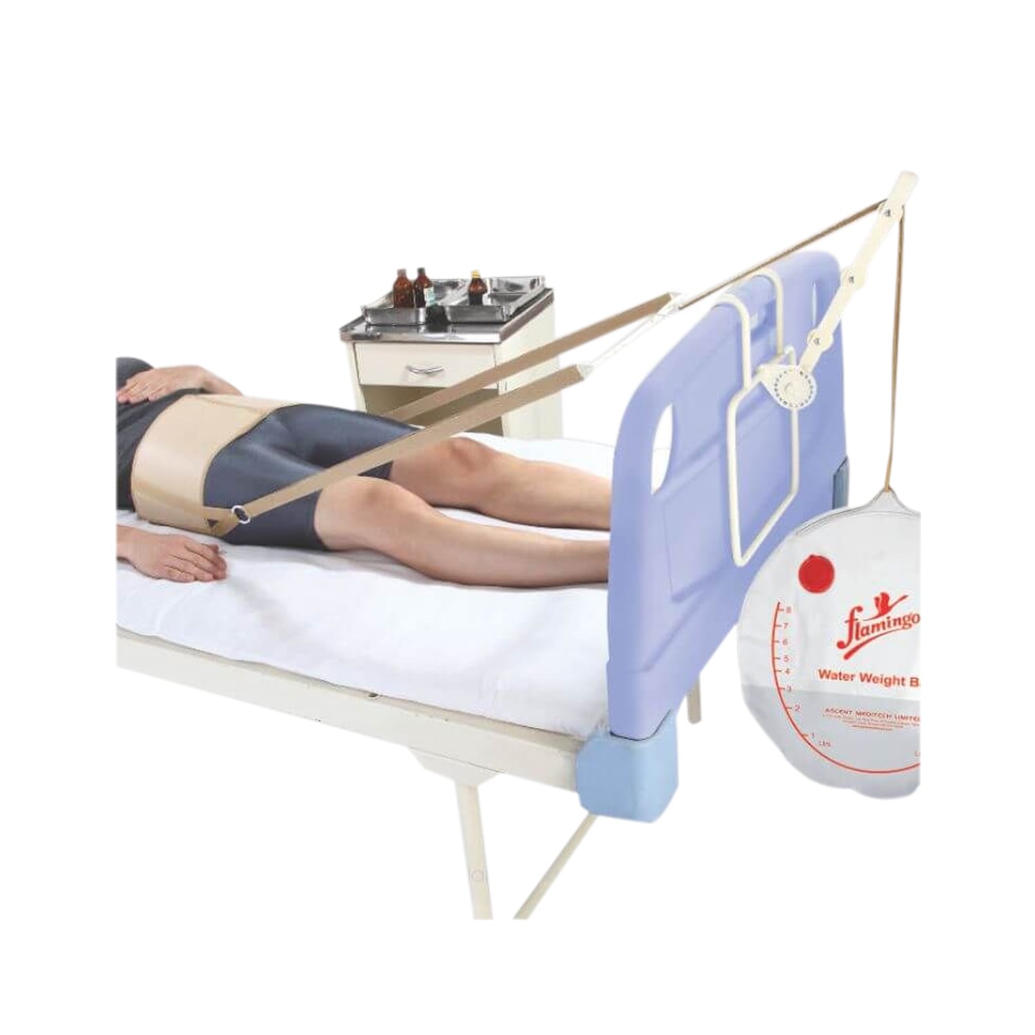 Flamingo Pelvic Traction Kit (Pelvic Belt, Spreader Bar with Hook, 3 Meter Long Cord) - Large OC2096