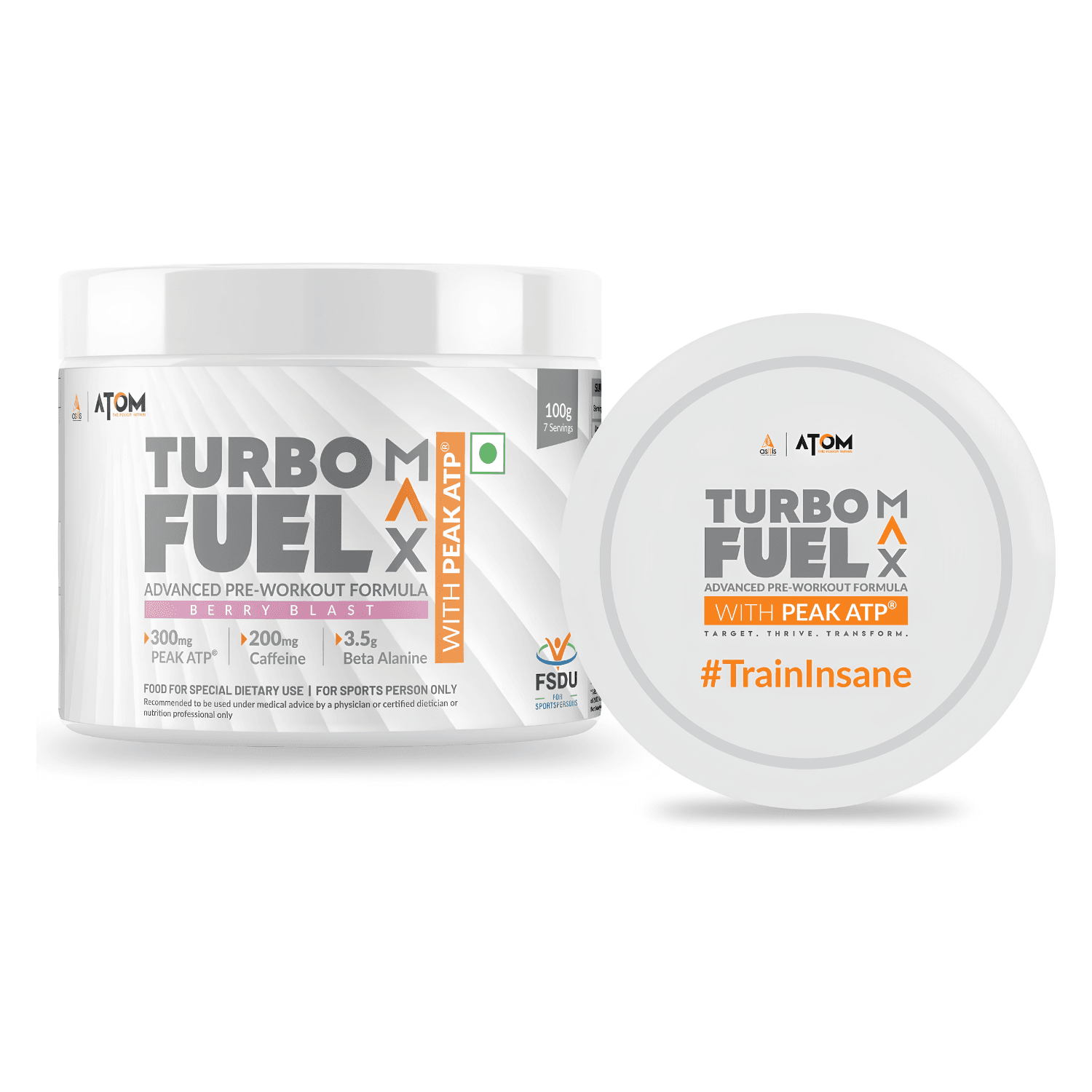 ASITIS Atom Turbo Fuel Pre-Workout Formula Berry Blast Flavour (100 g)
