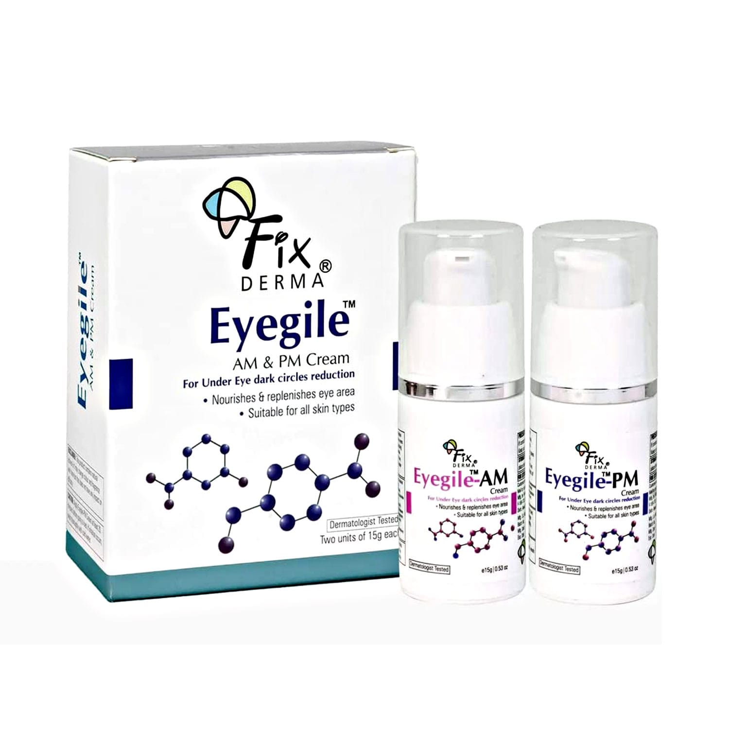 FixDERMA Eyegile AM Cream and PM Cream (15gm each)