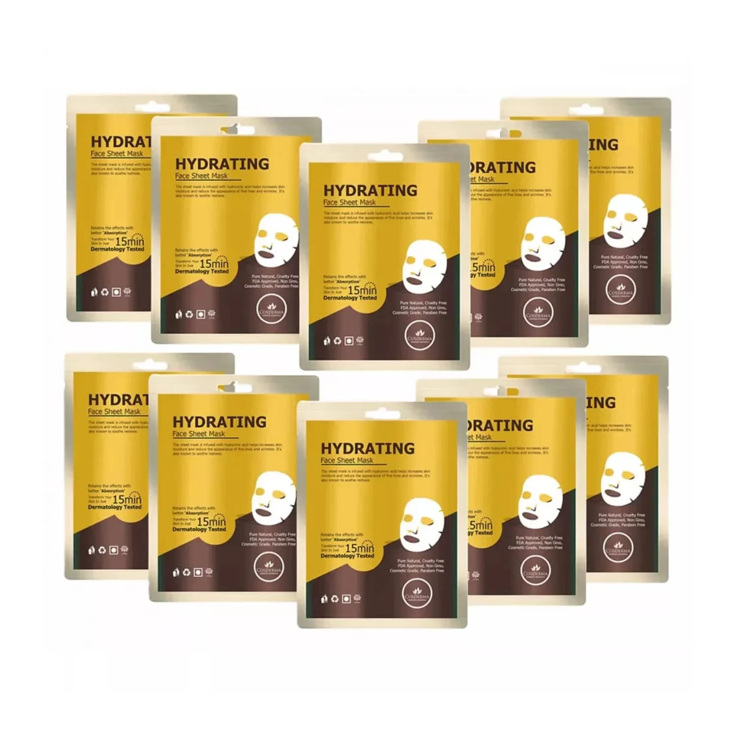 Cosderma Hydrating Face Sheet Mask - 10 Sheets