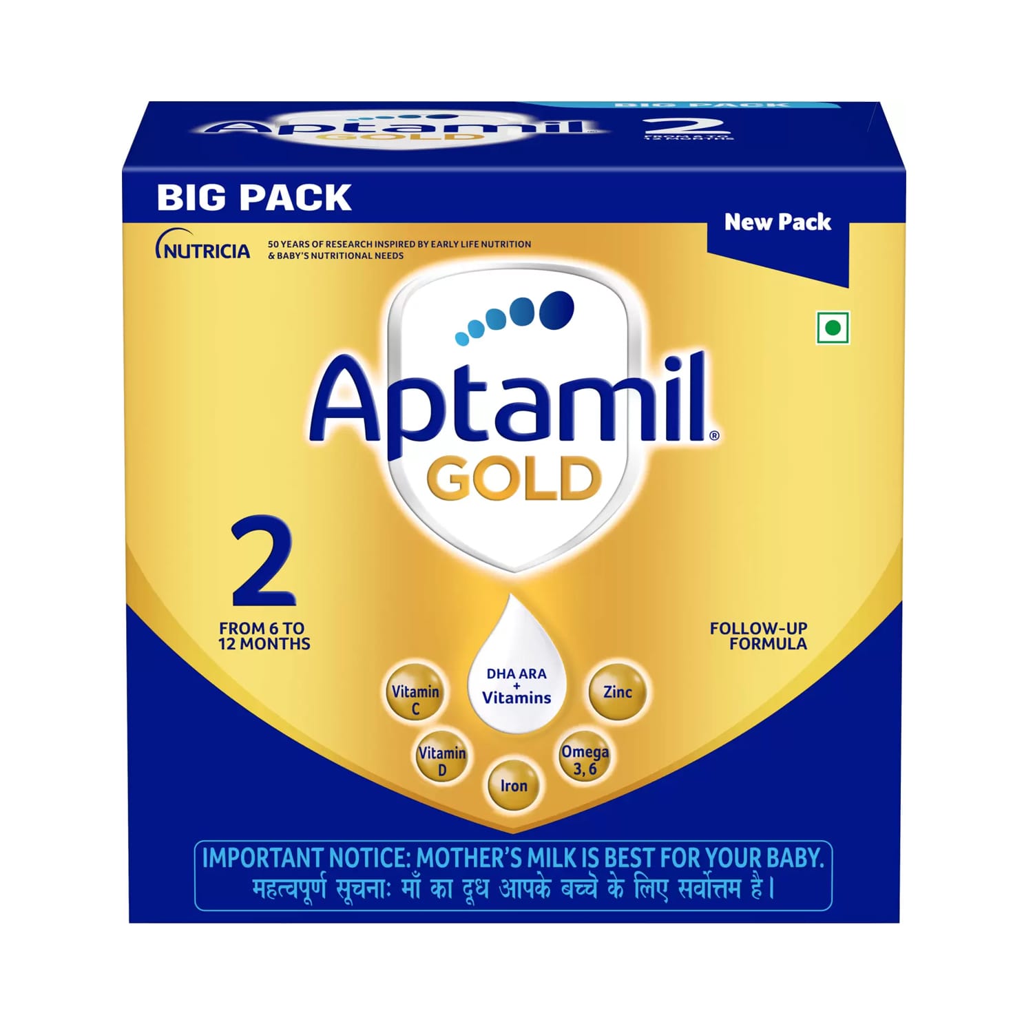 Aptamil Gold 2 Follow-Up Infant Formula Powder (6–12 Months) – Stage 2, 1.2kg