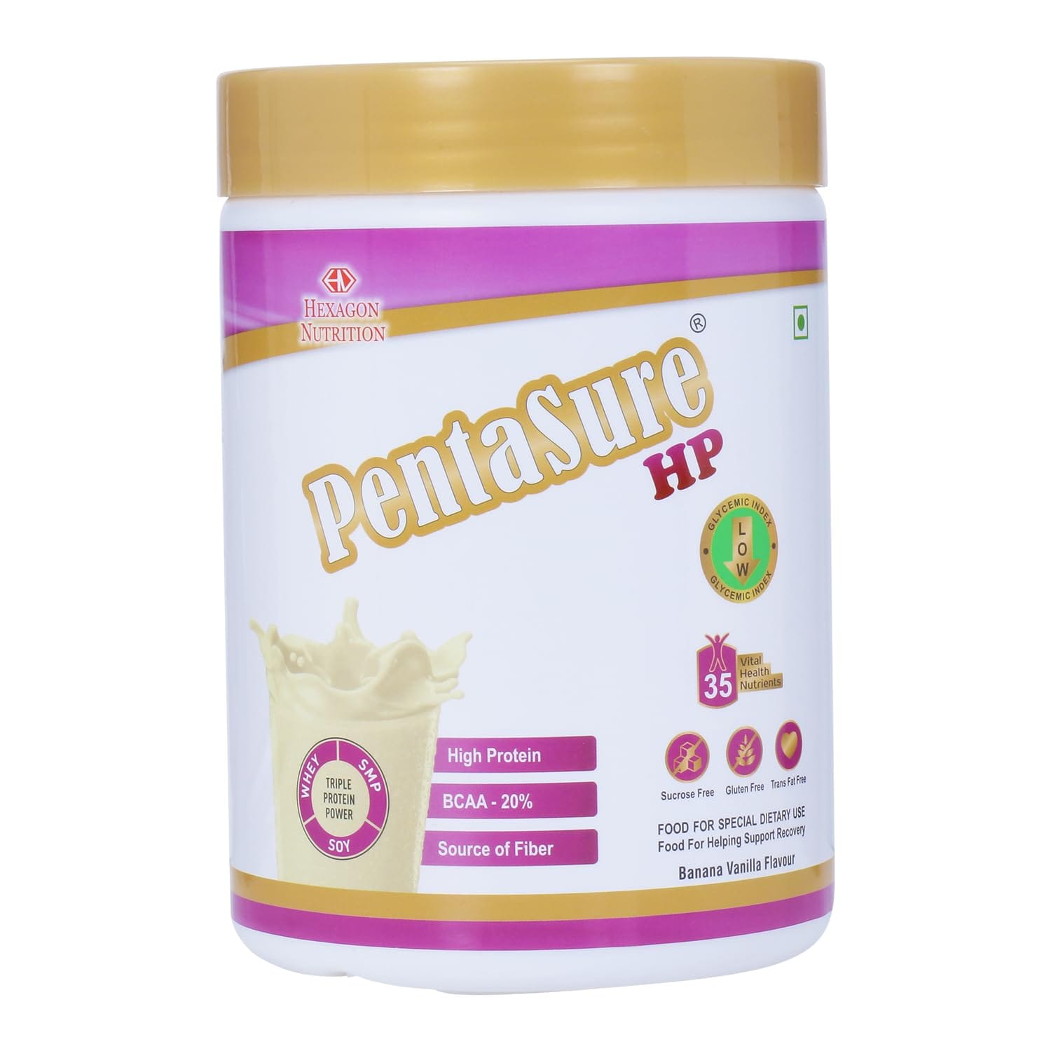Pentasure HP Whey Protein Powder Banana Vanilla Flavour 400g