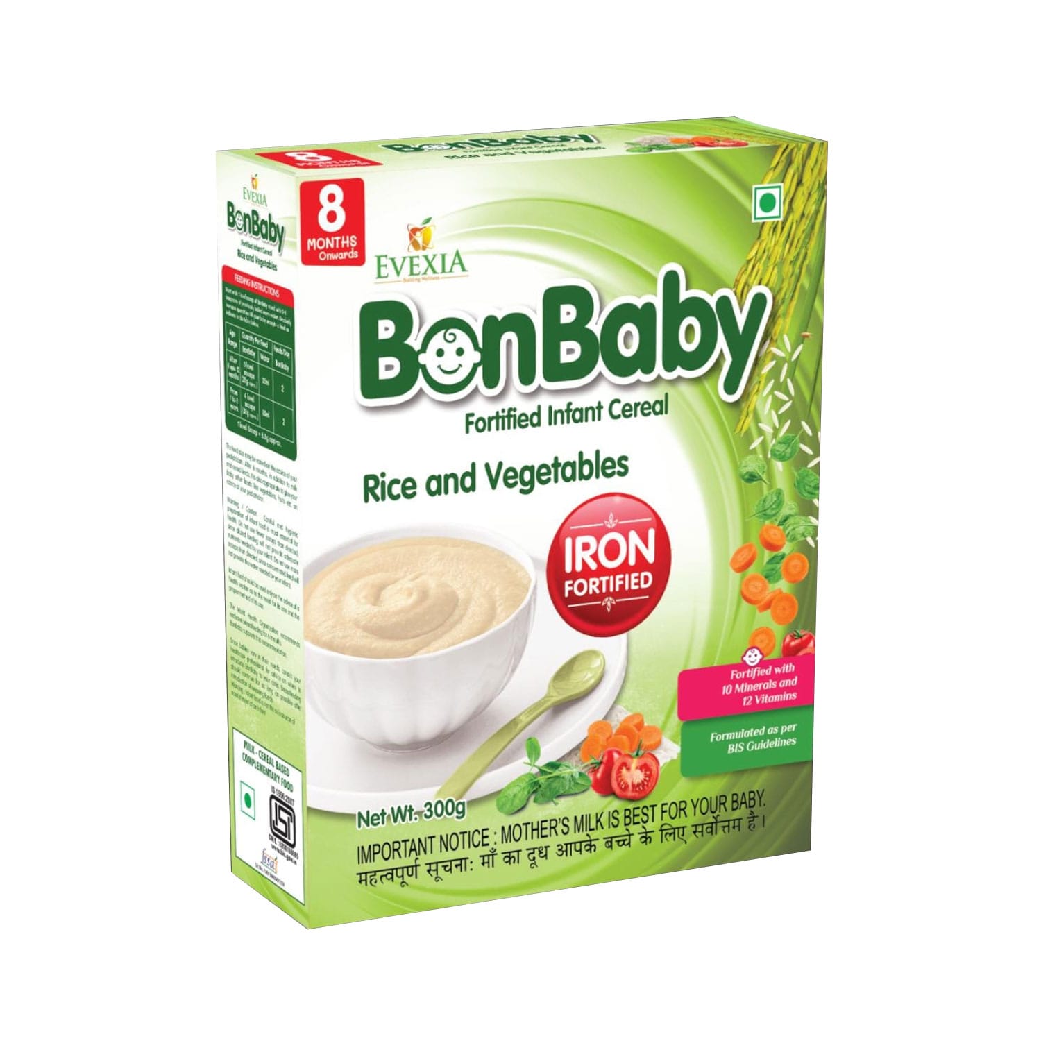 Evexia BonBaby Fortified Infant Cereal - Rice and Vegetables 300g
