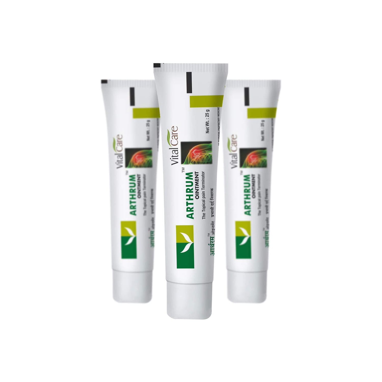 Vital Care Arthrum Ointment An Ayurvedic Ointment for All Type of Pain (25g) - Pack of 3