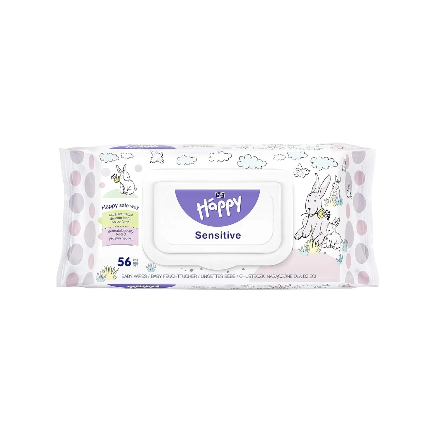 Bella Baby Happy Sensitive Skin Wet Wipes (56 Pieces)
