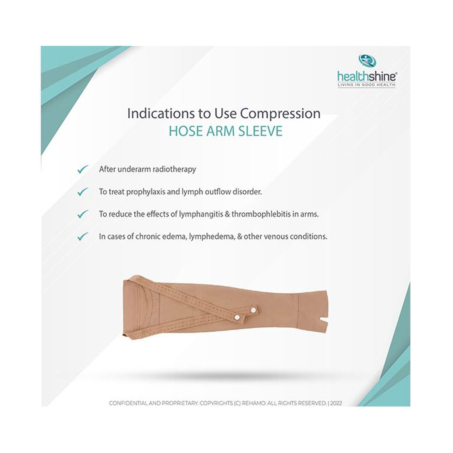 Healthshine Compression Arm Sleeve (HS-531) - Large