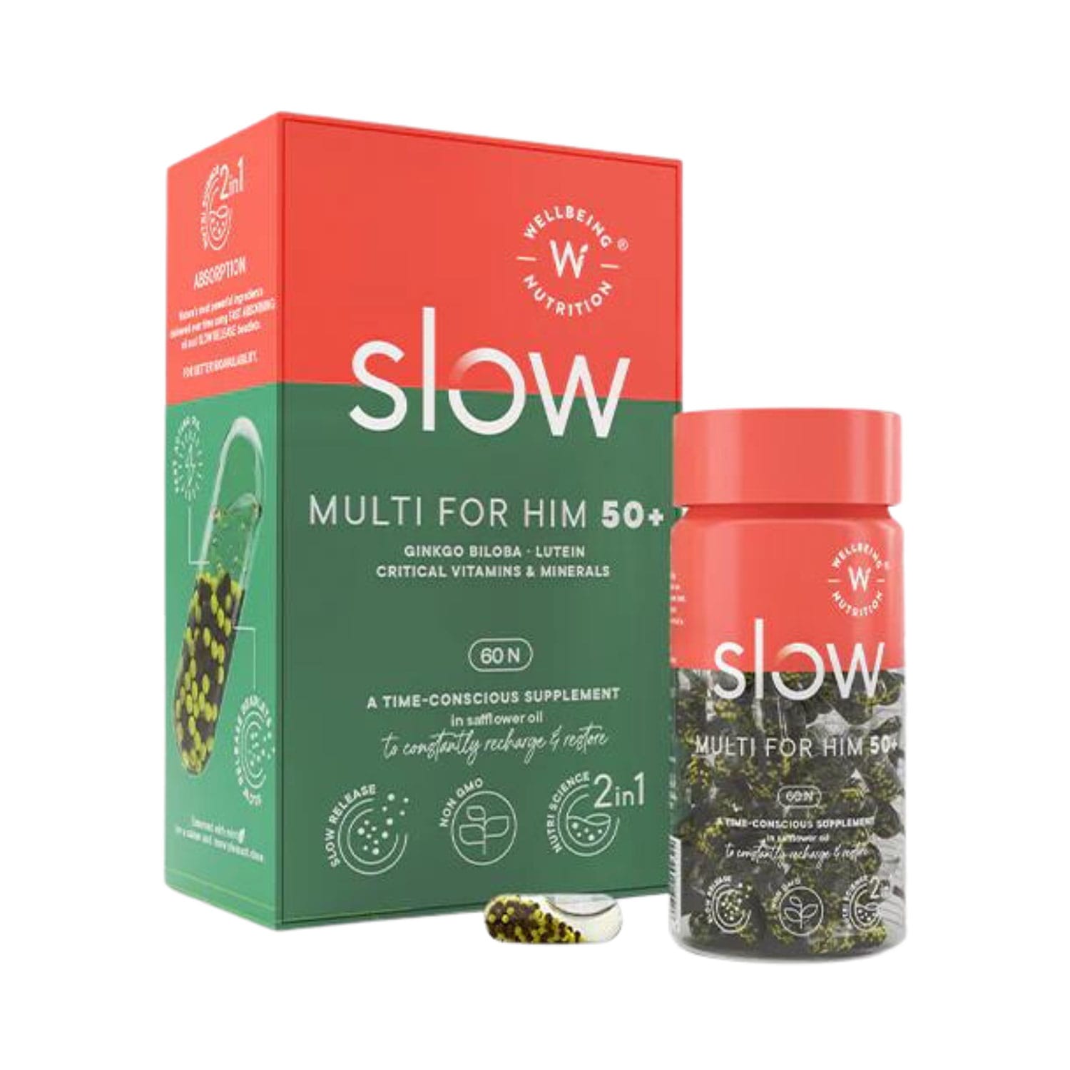 Wellbeing Nutrition Slow Multi for Him 50+ - 60 Capsules