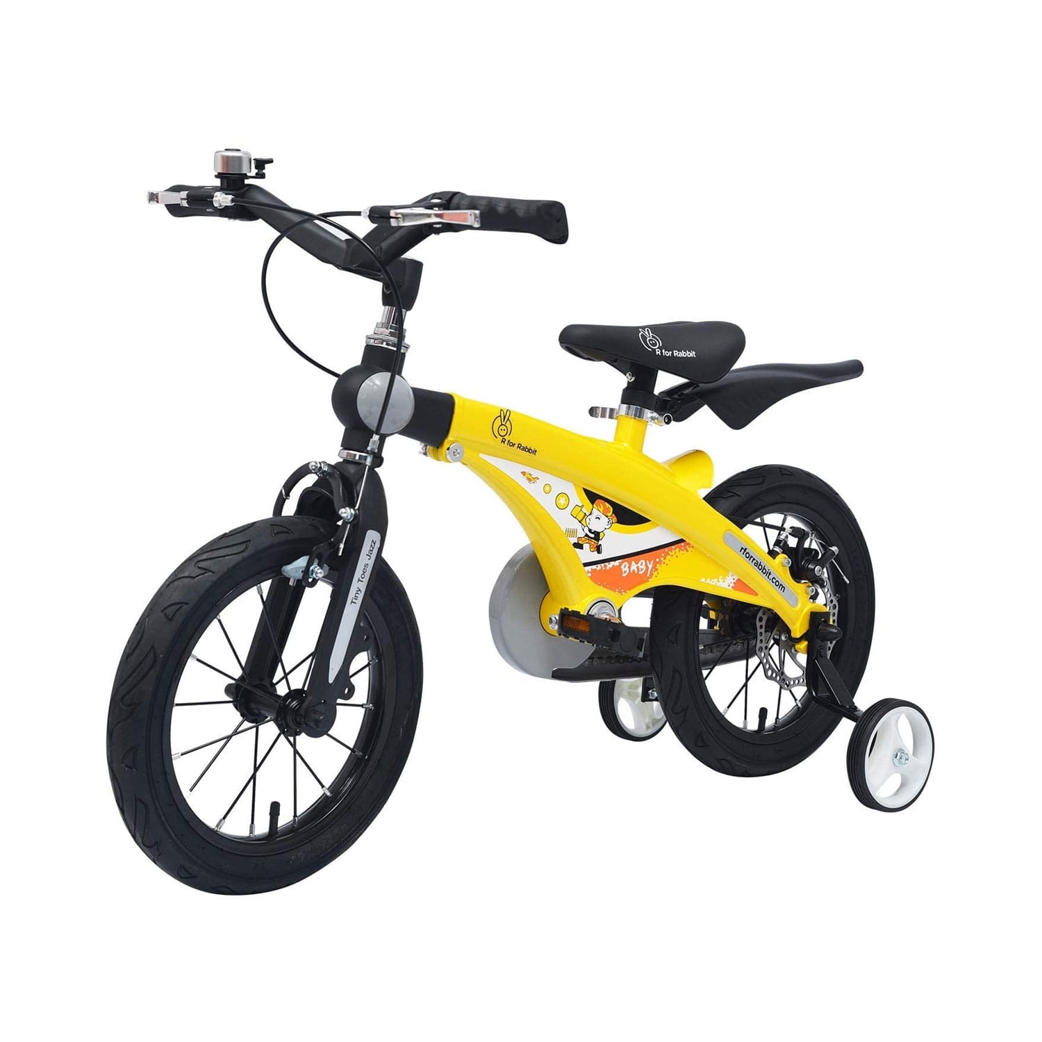 R for Rabbit Tiny Toes Jazz 16T Bicycle for Boys/Girls of Age 4 to 7 Years (Yellow)