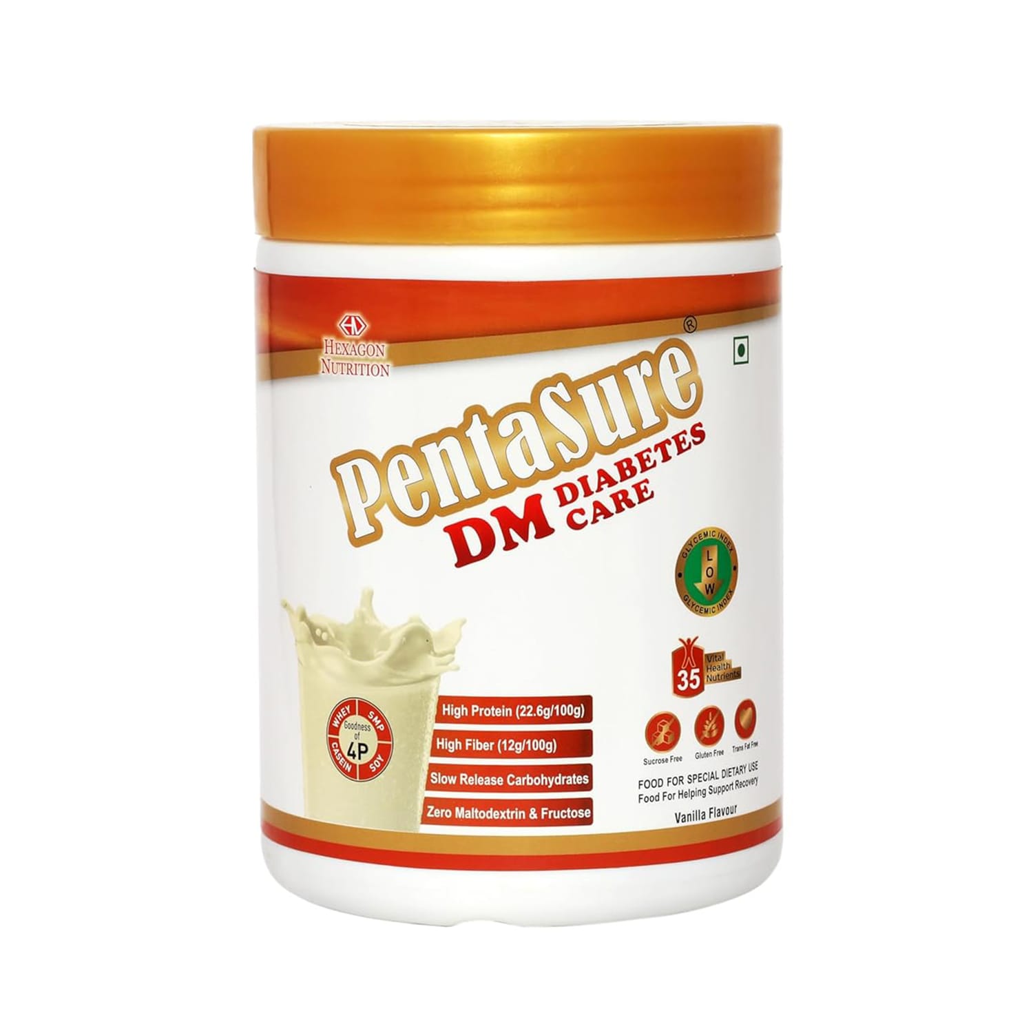 Pentasure DM Diabetes Protein Powder Creamy Vanilla and Cinnamon Flavour 400g