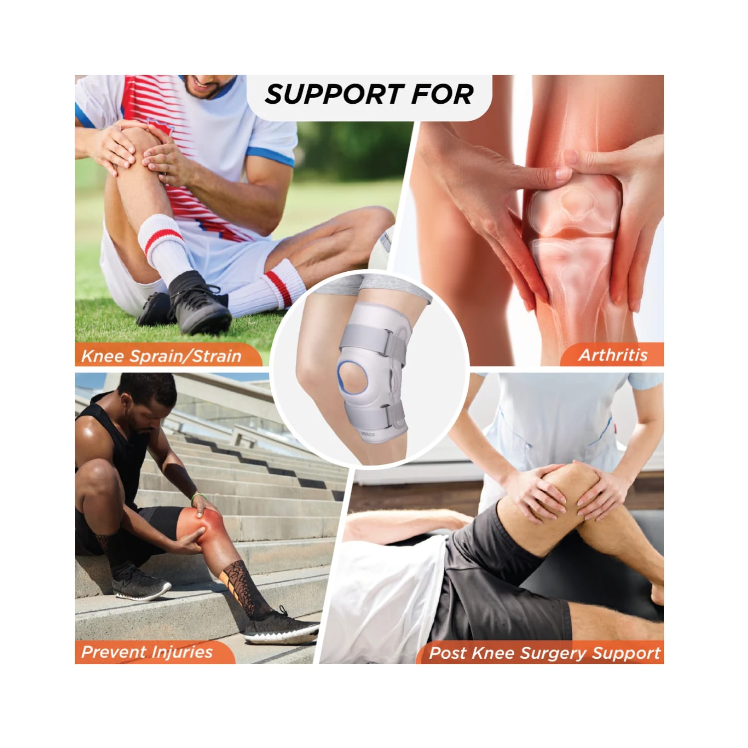 Vissco Neoprene Hinged Knee Stabilizer - XXL (PC. No. 1431)