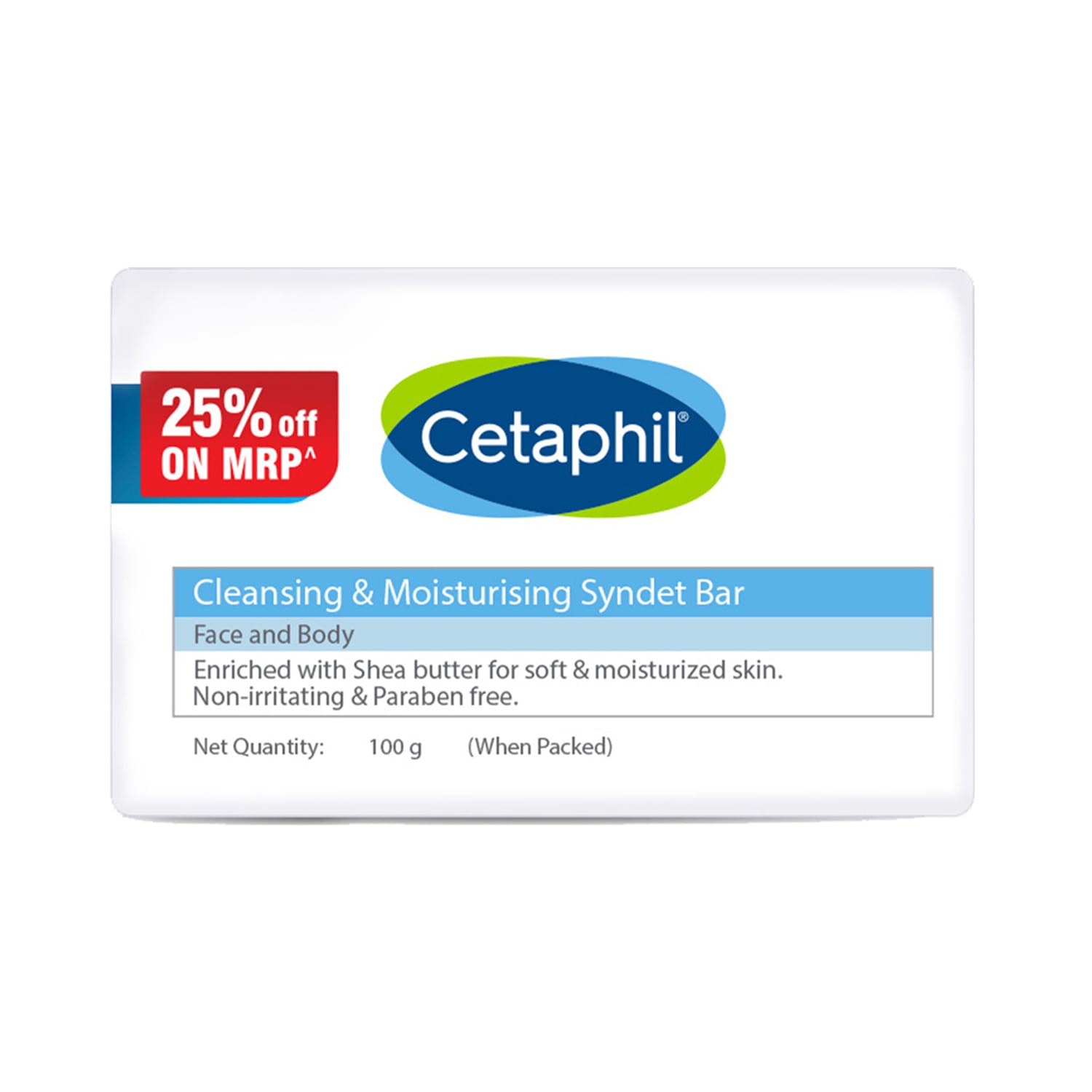 Cetaphil Cleansing and Moisturising Syndet Bar (100 gm)