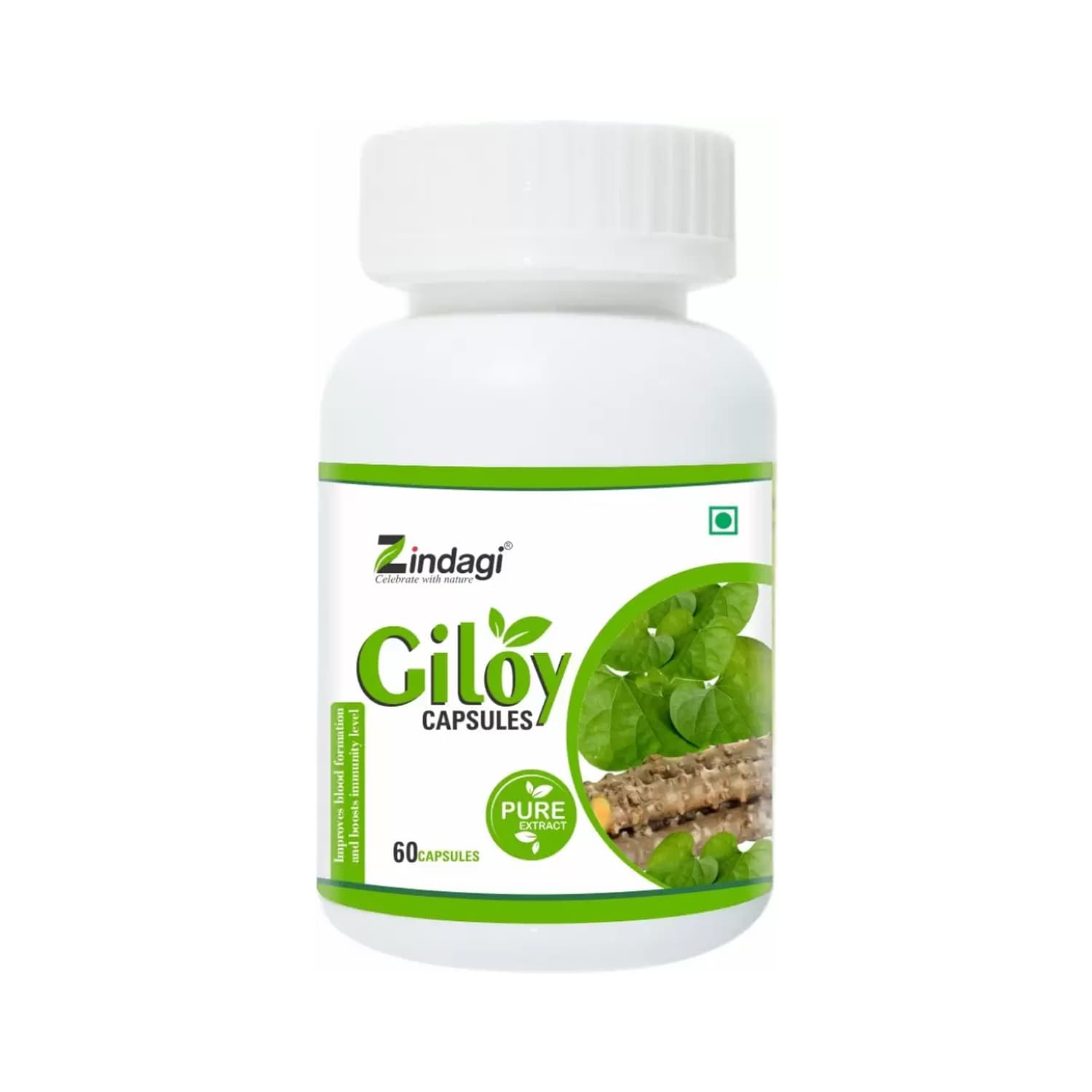 Zindagi Giloy Capsules Immunity Booster - Pure Giloy Leaves And Stem Extract Capsules