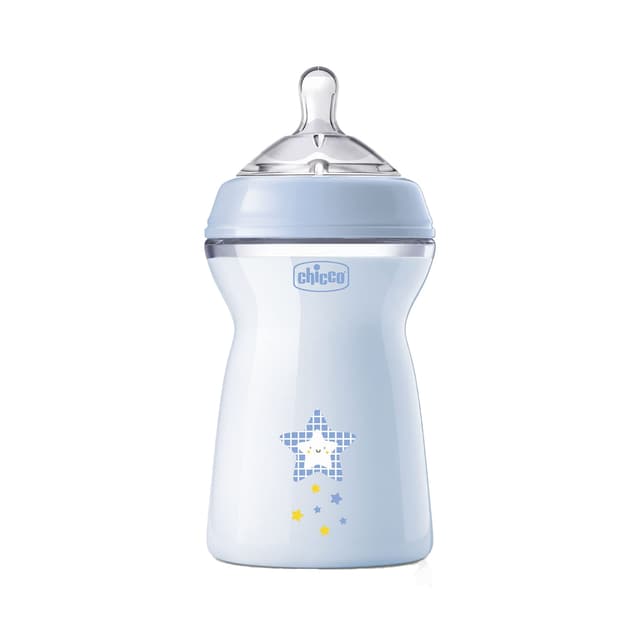Chicco Natural Feeling Feeding Bottle - 330ml Fast Flow (Blue)