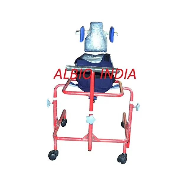 Albio CP Walker Child- Height Adjustable Cerebral Palsy Walker, with Seat and Body Supporting Chest Belt- Small