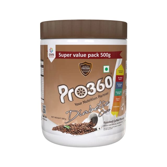 GMN Pro360 Diabetic Nutrition Powder Roasted Coffee Flavour (500g Jar)