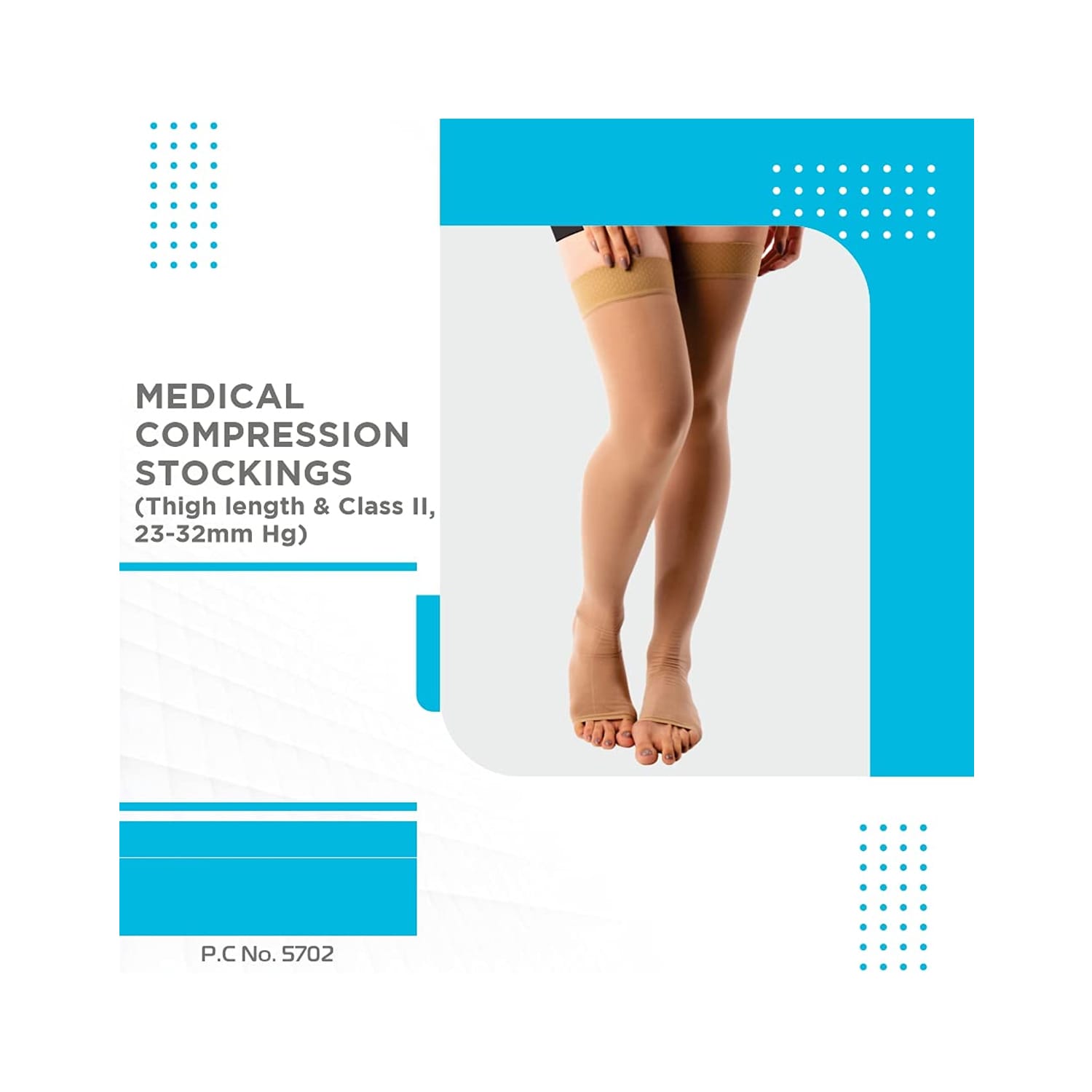 Vissco Advance Class 2 Thigh Length Medical Compression Stockings (Large) PC 5702