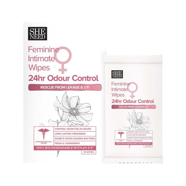 Sheneed Feminine Intimate Wipes 10 Nos (Pack of 2)
