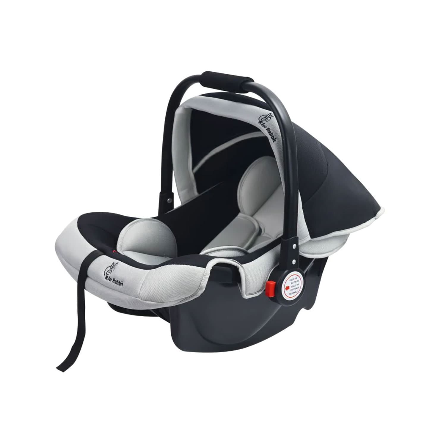R for Rabbit Cozy Carry Cot Baby Car Seat (Black Grey)