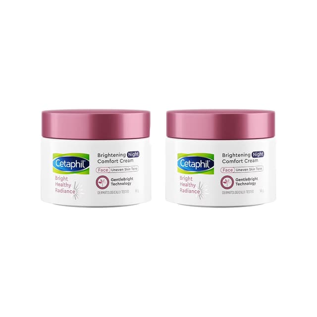 Cetaphil Brightening Night Comfort Cream For Dark Spots, Uneven Skin Tone – 50 g (Pack of 2)