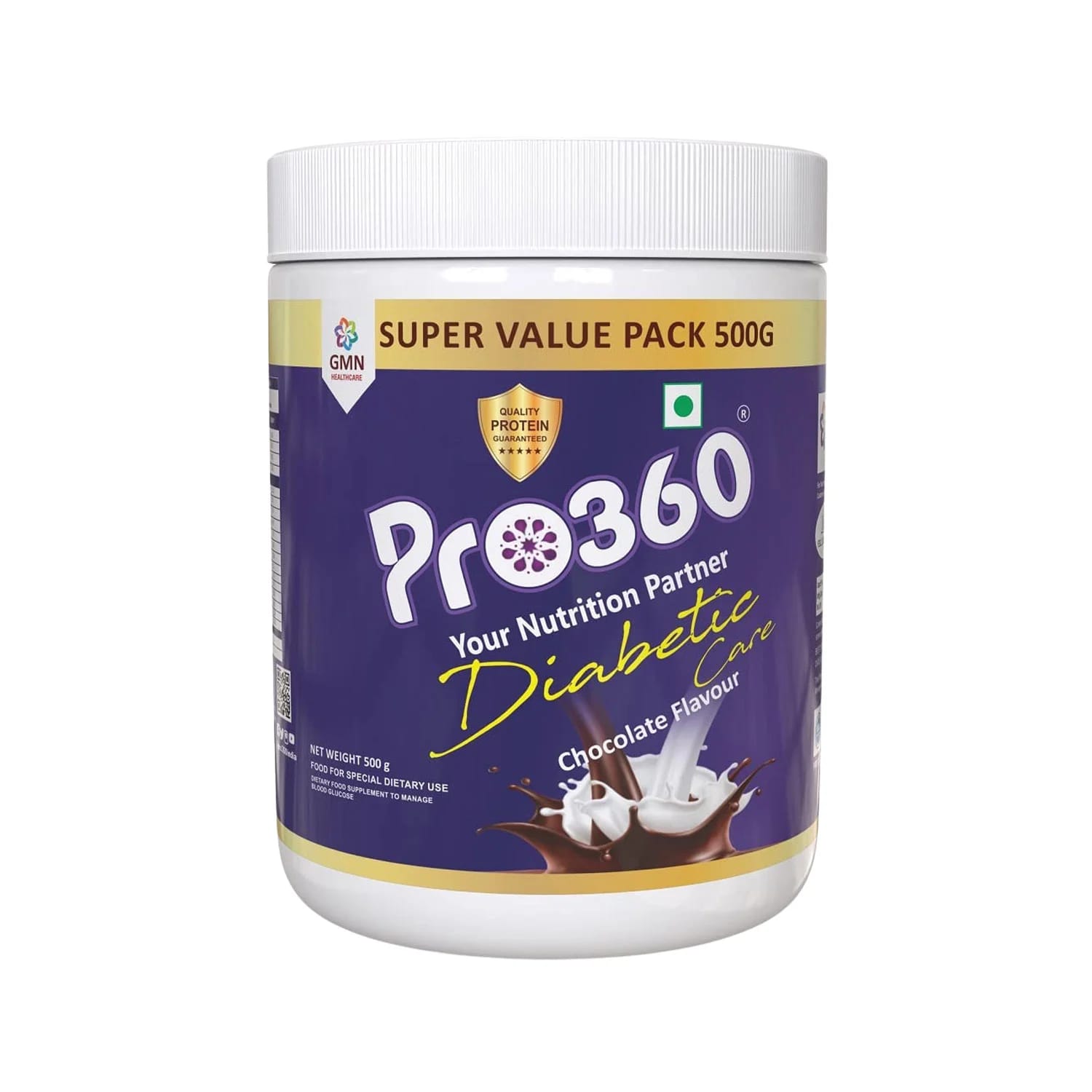 GMN Pro360 Diabetic Nutrition Powder Chocolate Flavour (500g Jar)