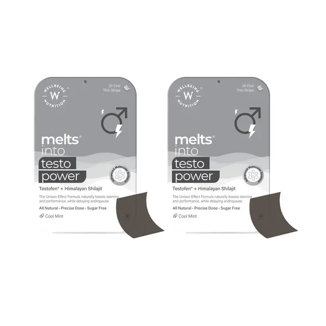 Wellbeing Nutrition Melts into Testo Power Oral Thin Strip 30Nos (Pack of 2)