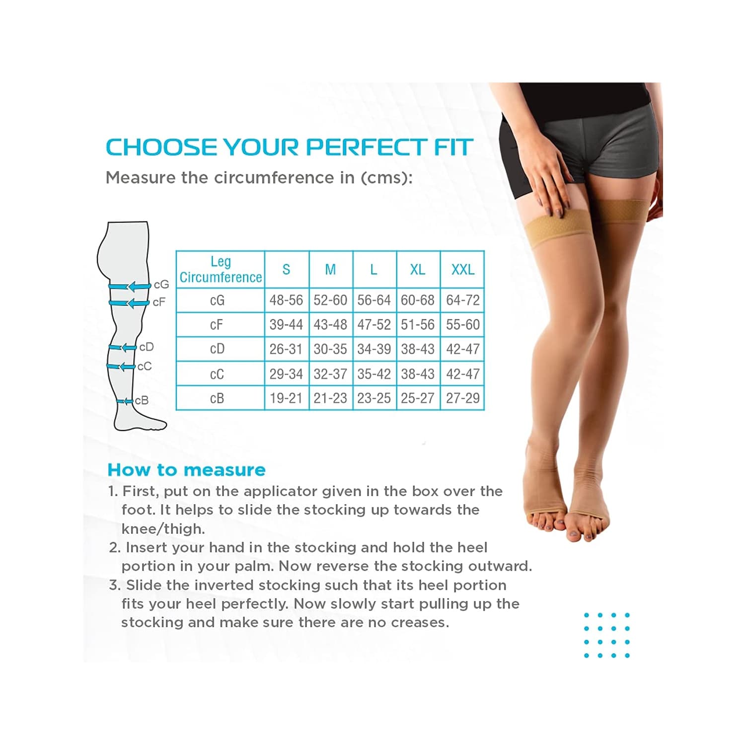 Vissco Advance Class 2 Thigh Length Medical Compression Stockings (Medium) PC 5702