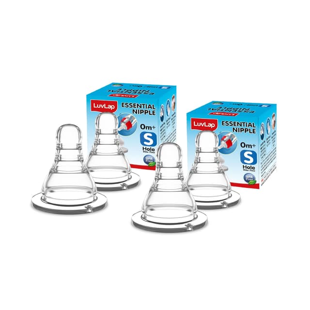 LuvLap Anti-Colic Essential Teat/Nipple For Slim Neck Bottle - Slow Flow (Pack of 2)