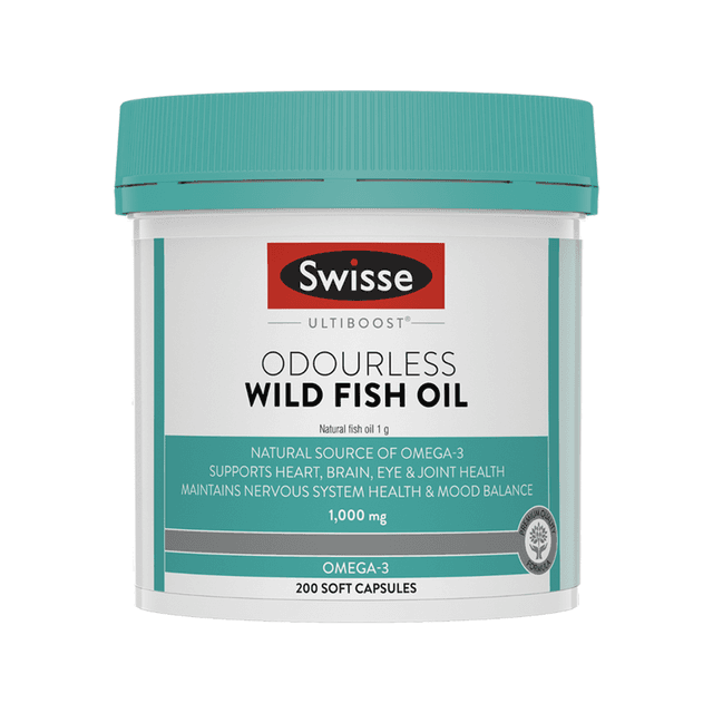 Swisse Odourless Wild Fish Oil Capsules 1000 mg (200 Capsules)